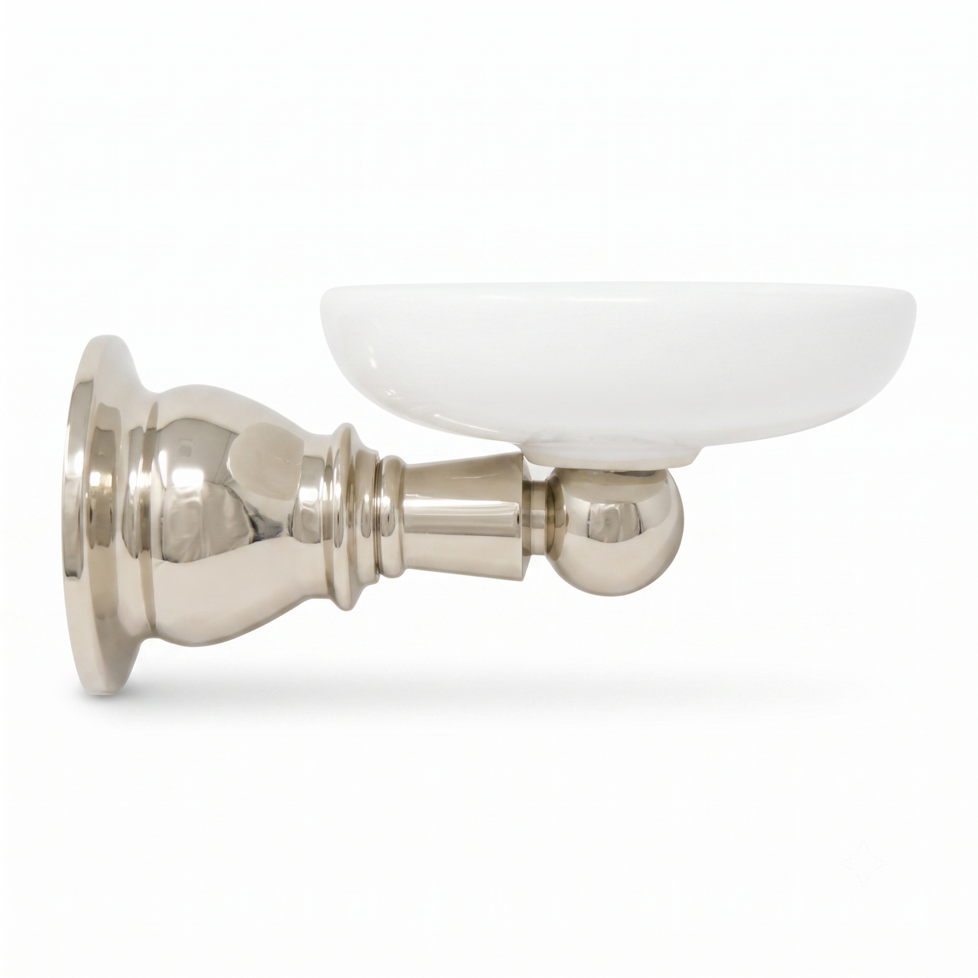 Rio Grande Traditional Wall Mount Porcelain Toothbrush and Glass Holder, Solid Brass P0868 | Strom Living Polished Nickel - Bathroom Accessories