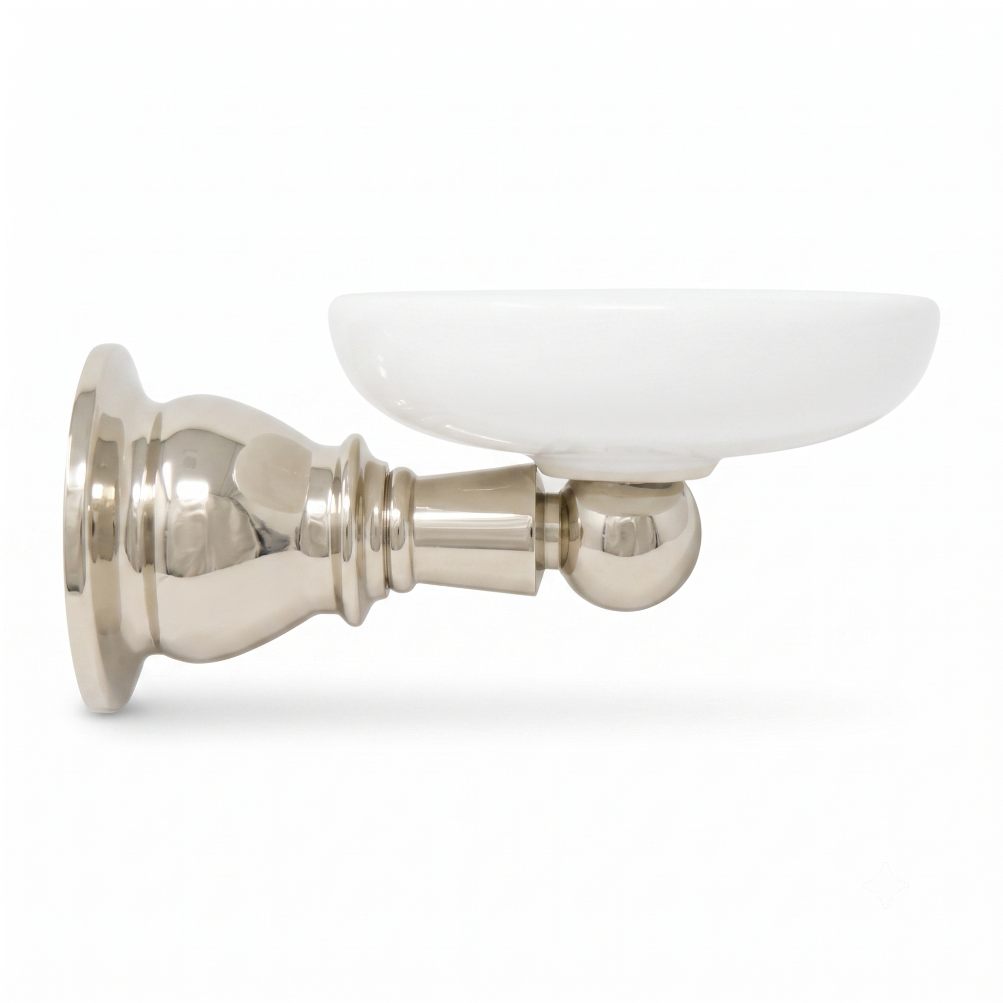 Rio Grande Traditional Wall Mount Porcelain Toothbrush and Glass Holder, Solid Brass P0868 | Strom Living Polished Nickel - Bathroom Accessories