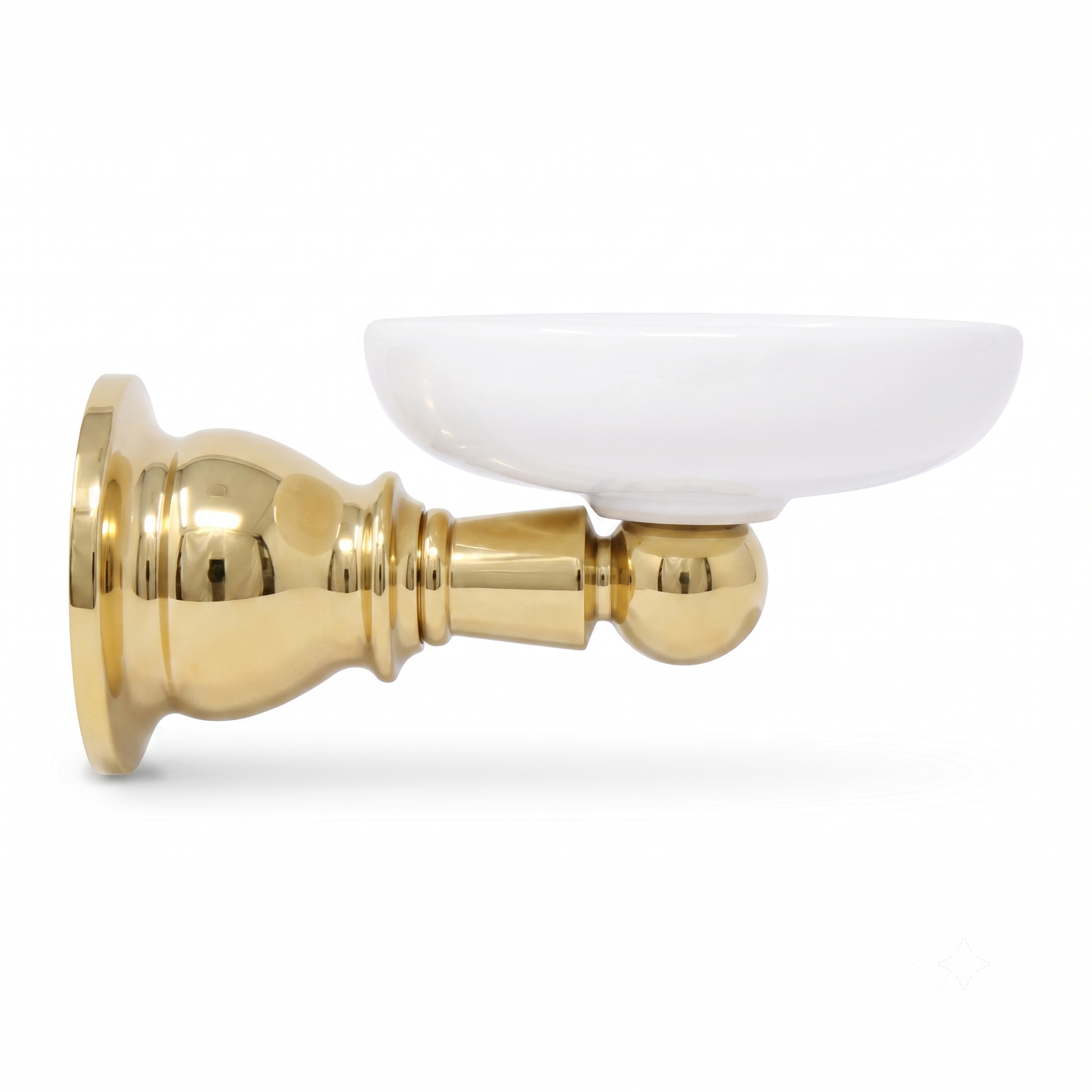 Rio Grande Traditional Wall Mount Porcelain Toothbrush and Glass Holder, Solid Brass P0868 | Strom Living Polished Brass - Bathroom Accessories