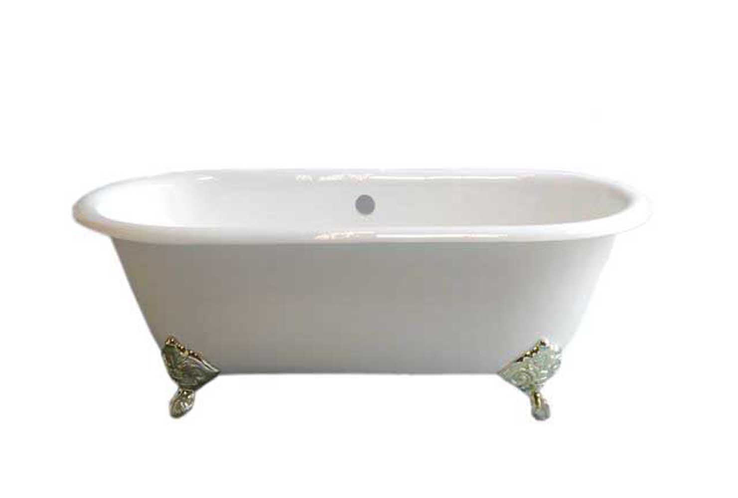 The Mendocino 5' Cast Iron Double Ended Clawfoot Tub and 7" Faucet Holes P0882 | Strom Living - Bathtubs
