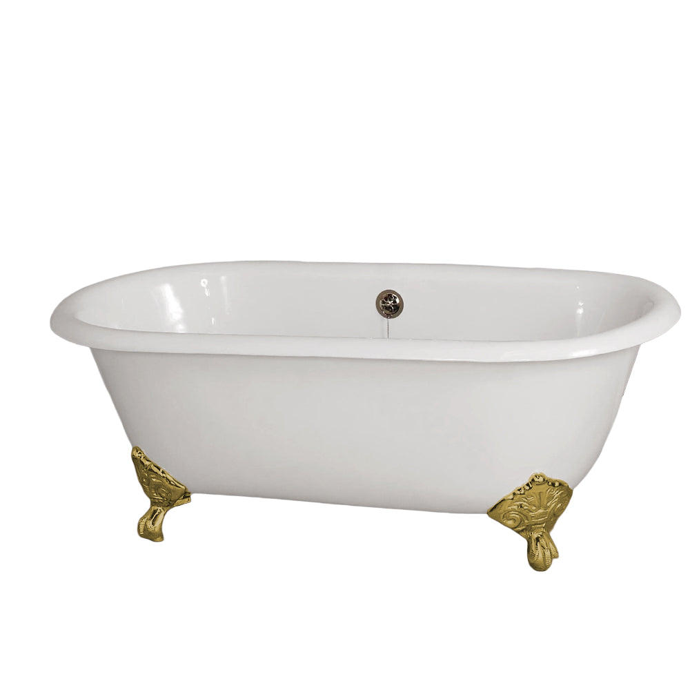 Strom Living Mendocino Cast Iron with 5' Double Ended Clawfoot Tub and 7" Faucet Holes