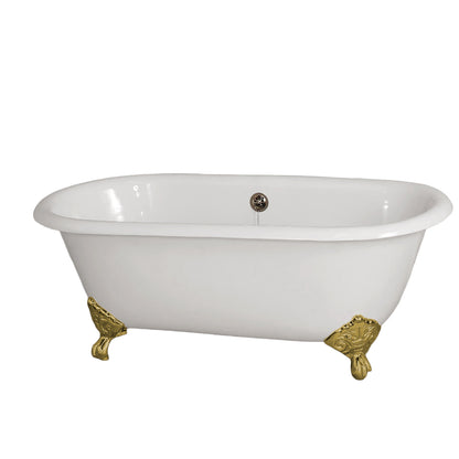 Strom Living Mendocino Cast Iron with 5' Double Ended Clawfoot Tub and 7" Faucet Holes
