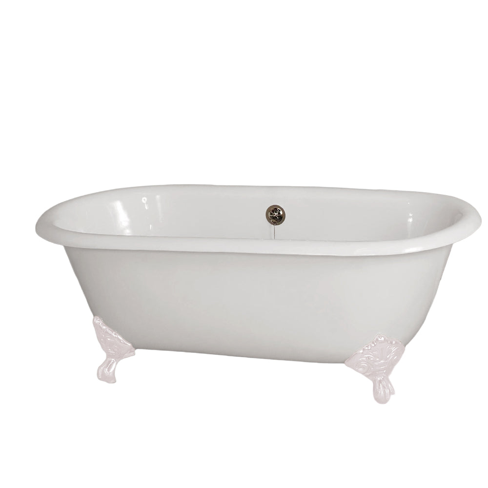 The Mendocino 5' Cast Iron Double Ended Clawfoot Tub and 7" Faucet Holes P0882 | Strom Living No Finish - Bathtubs