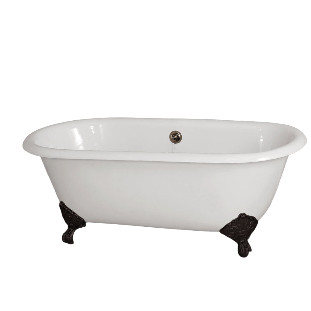 The Mendocino 5' Cast Iron Double Ended Clawfoot Tub and 7" Faucet Holes P0882 | Strom Living Oil Rubbed Bronze - Bathtubs