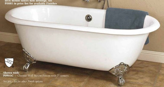 Strom Living Mendocino Cast Iron with 5' Double Ended Clawfoot Tub and 7" Faucet Holes