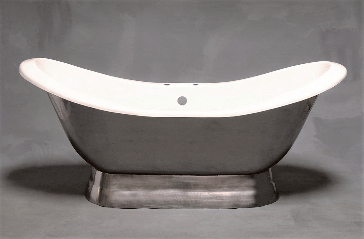 Luna 6' Cast Iron Double Slipper Pedestal Tub P0883 | Strom Living - Bathtubs