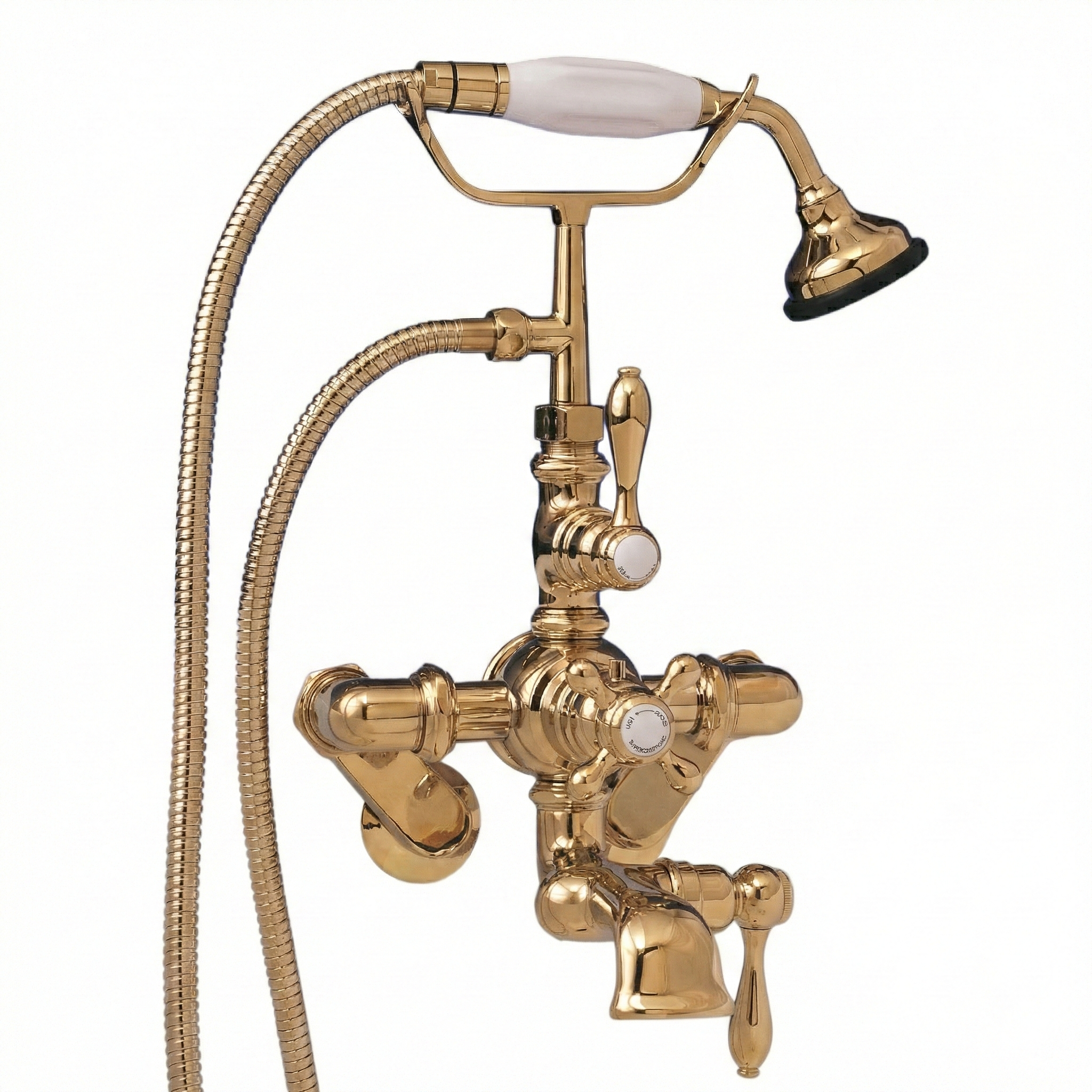 Thermostatic British Telephone Faucet P0889 | Strom Living Polished Brass - Tub Fillers