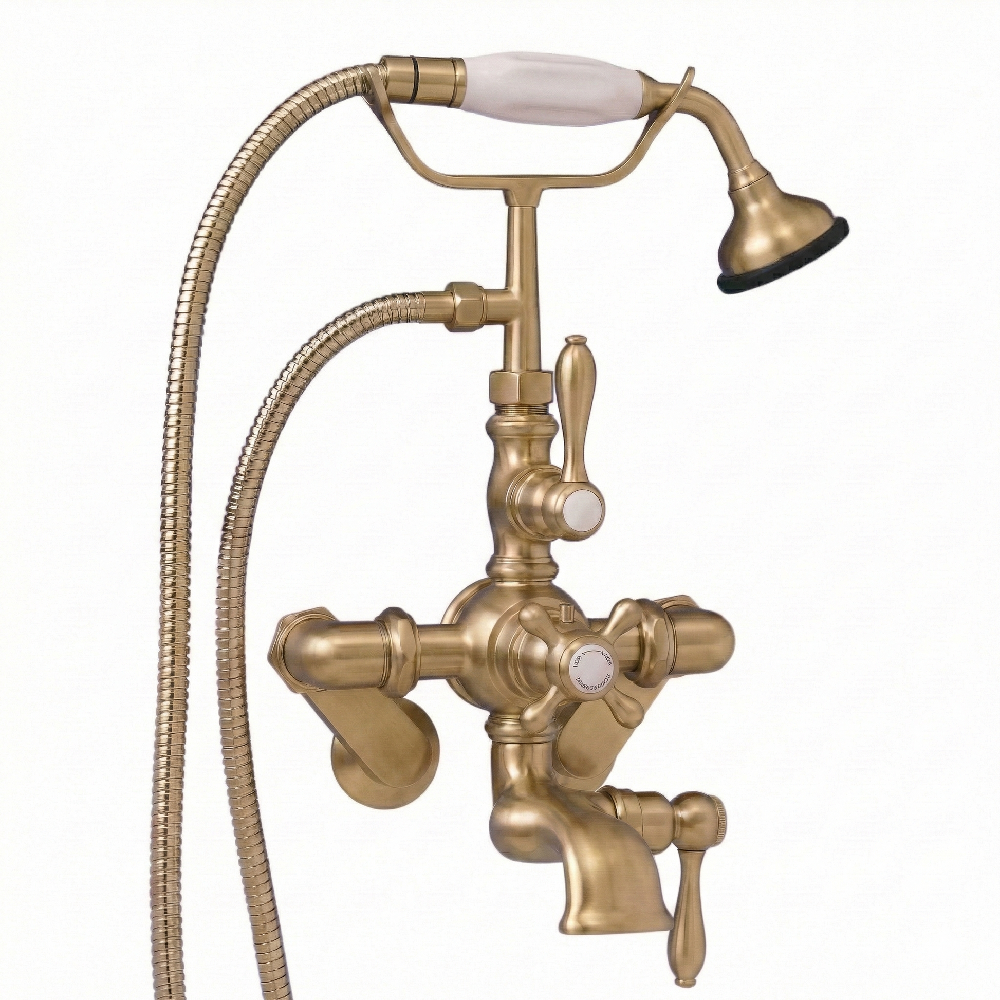 Thermostatic British Telephone Faucet P0889 | Strom Living Satin Brass - Tub Fillers