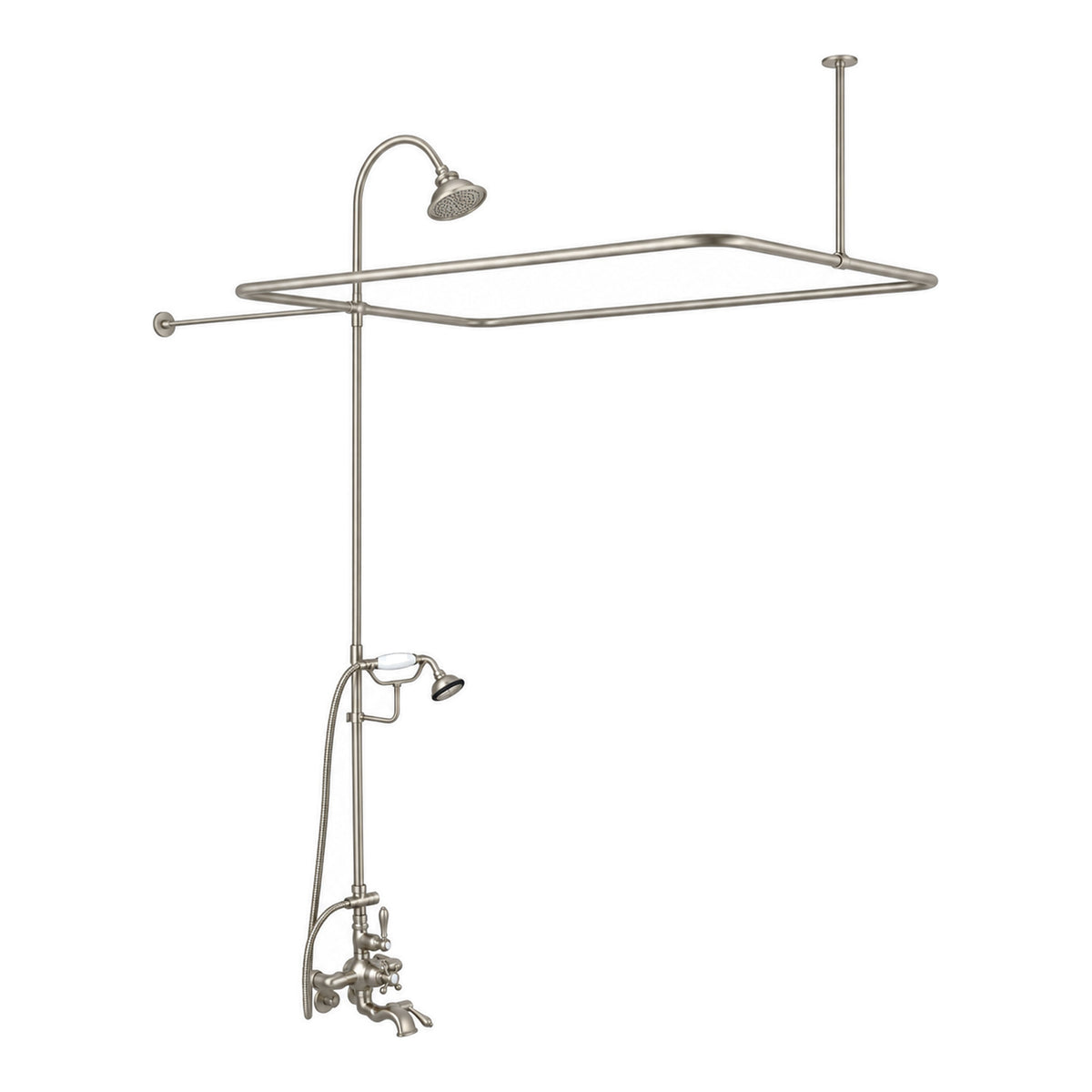Thermostatic Tub Enclosure Shower System P0890 in Matte Nickel
