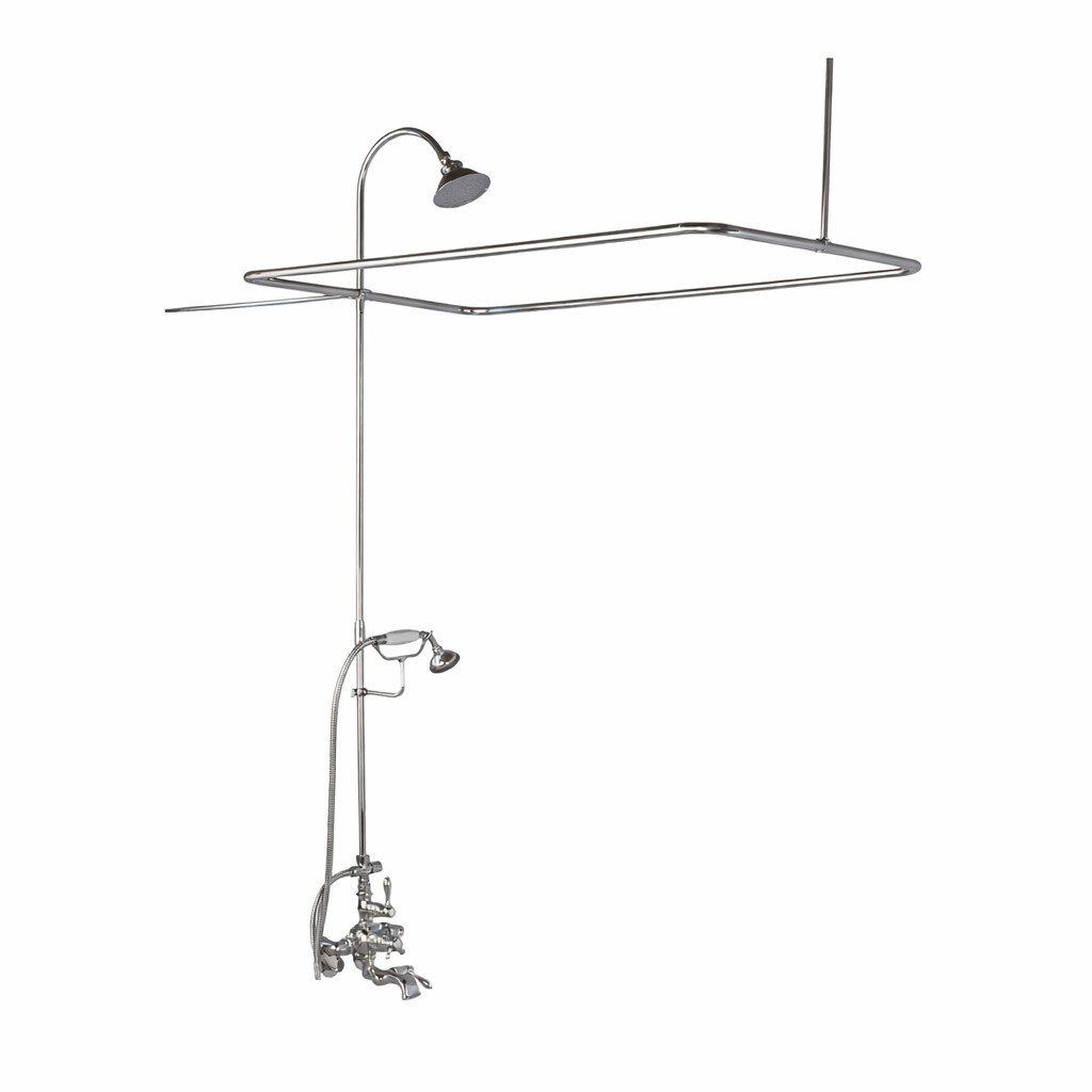 Tub Mount Thermostatic Shower Set with Rectangle Enclosure, Handheld Shower and 65" Riser P0890 | Strom Living