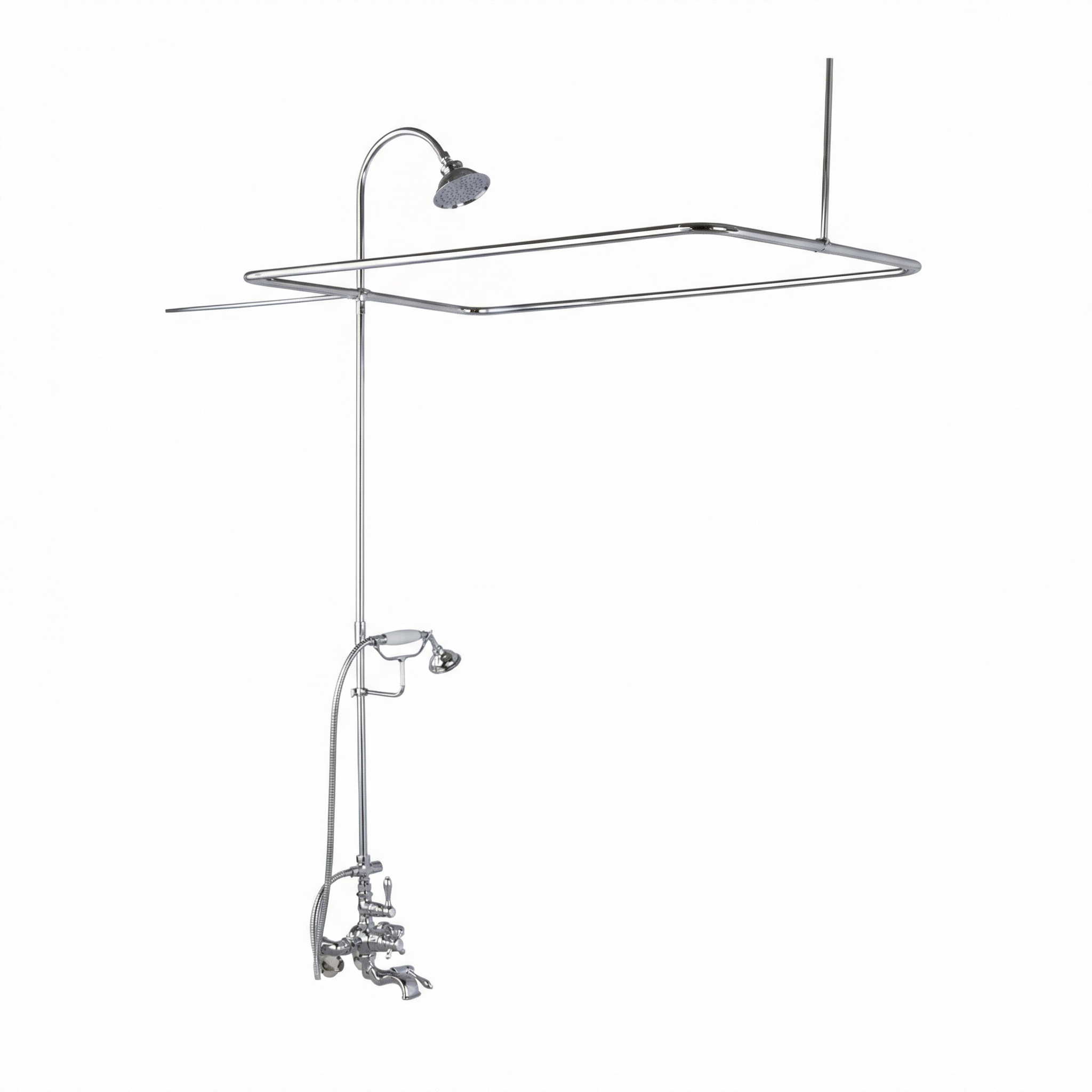 Thermostatic Tub Enclosure Shower System P0890 | Strom Living 45" x 25" (3 4" OD) Enclosure Chrome - Showers