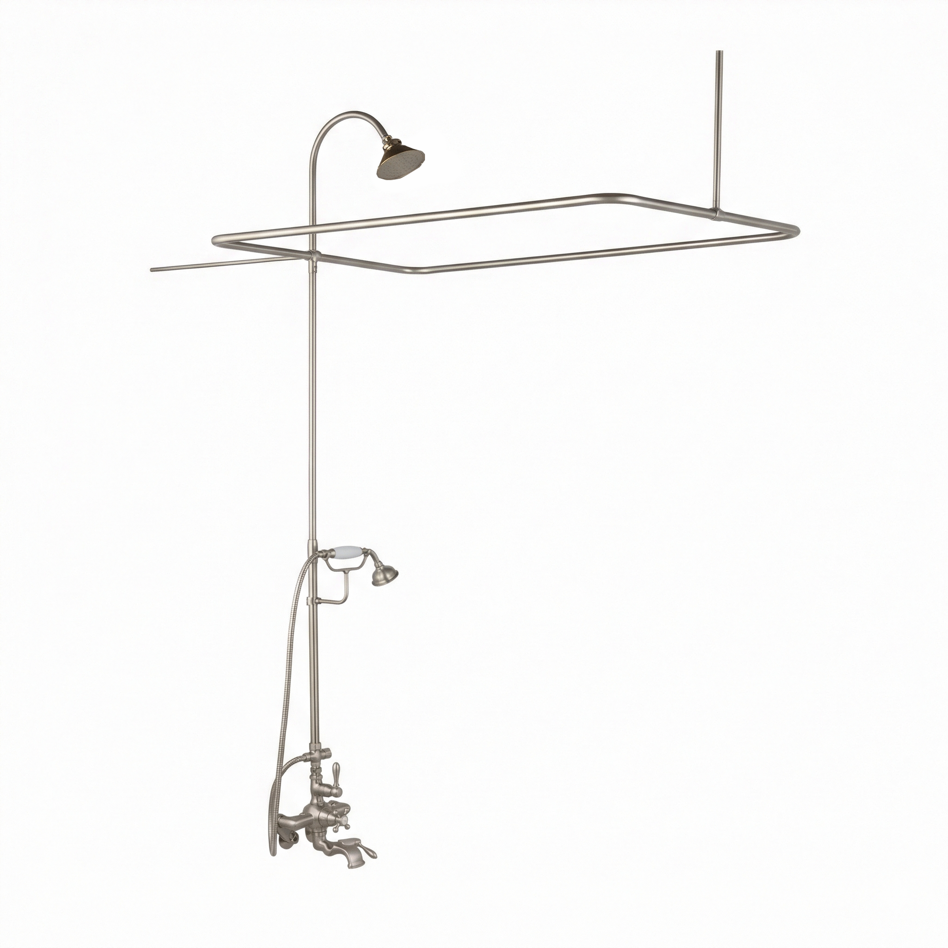 Thermostatic Tub Enclosure Shower System P0890 | Strom Living Matte Nickel 4" OD) Enclosure - Showers