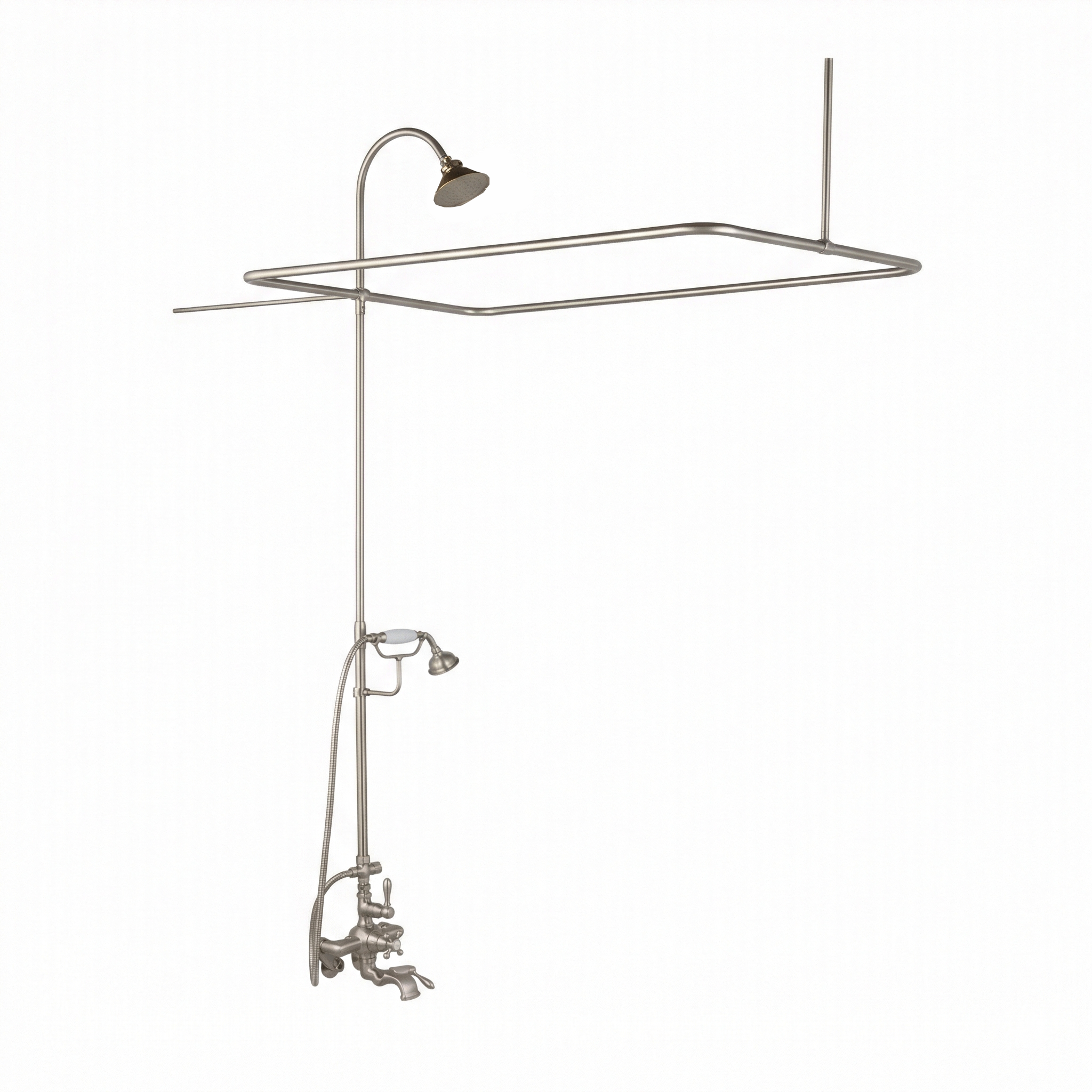 Thermostatic Tub Enclosure Shower System P0890 | Strom Living Matte Nickel 4" OD) Enclosure - Showers