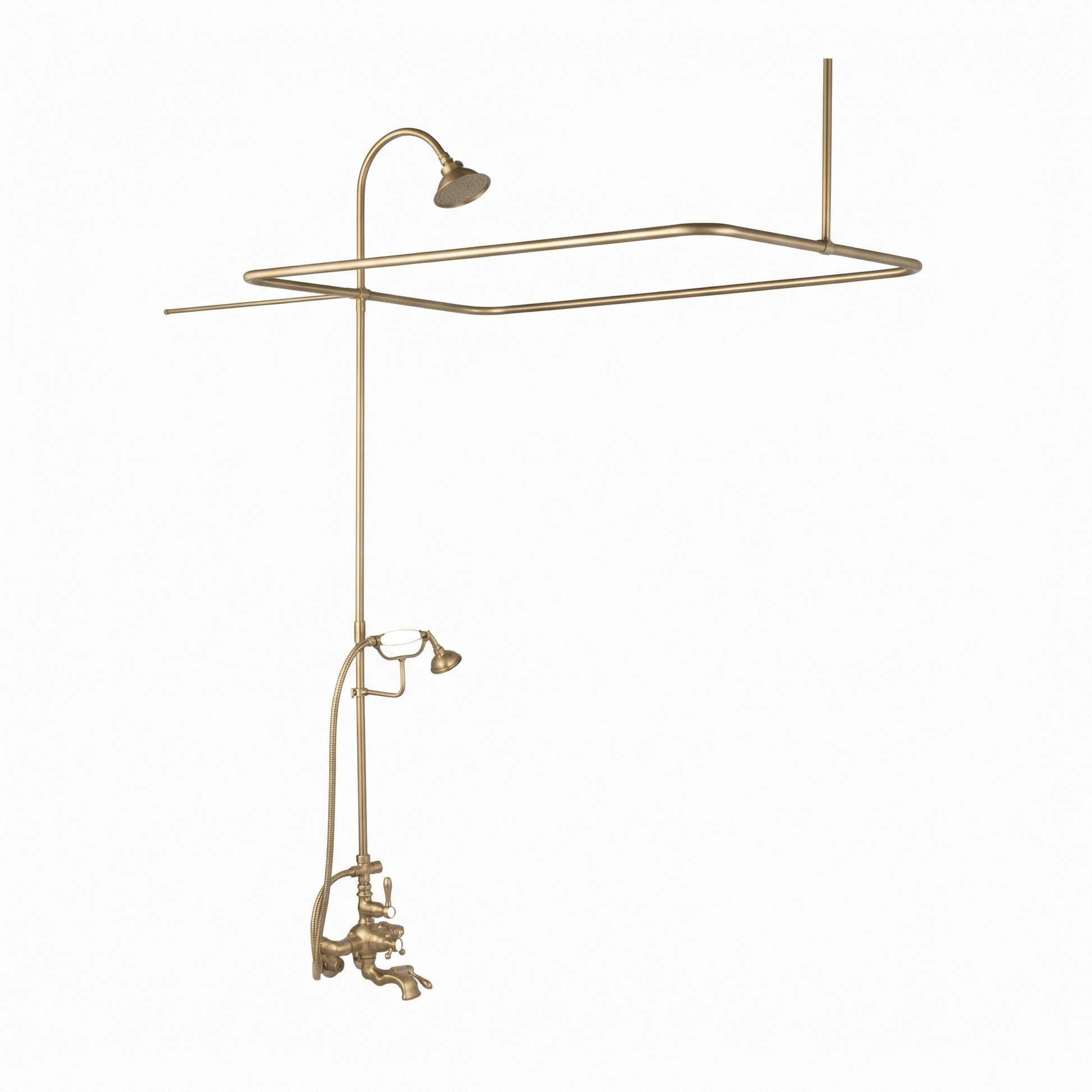 Thermostatic Tub Enclosure Shower System P0890 | Strom Living Raw Brass 4" OD) Enclosure - Showers