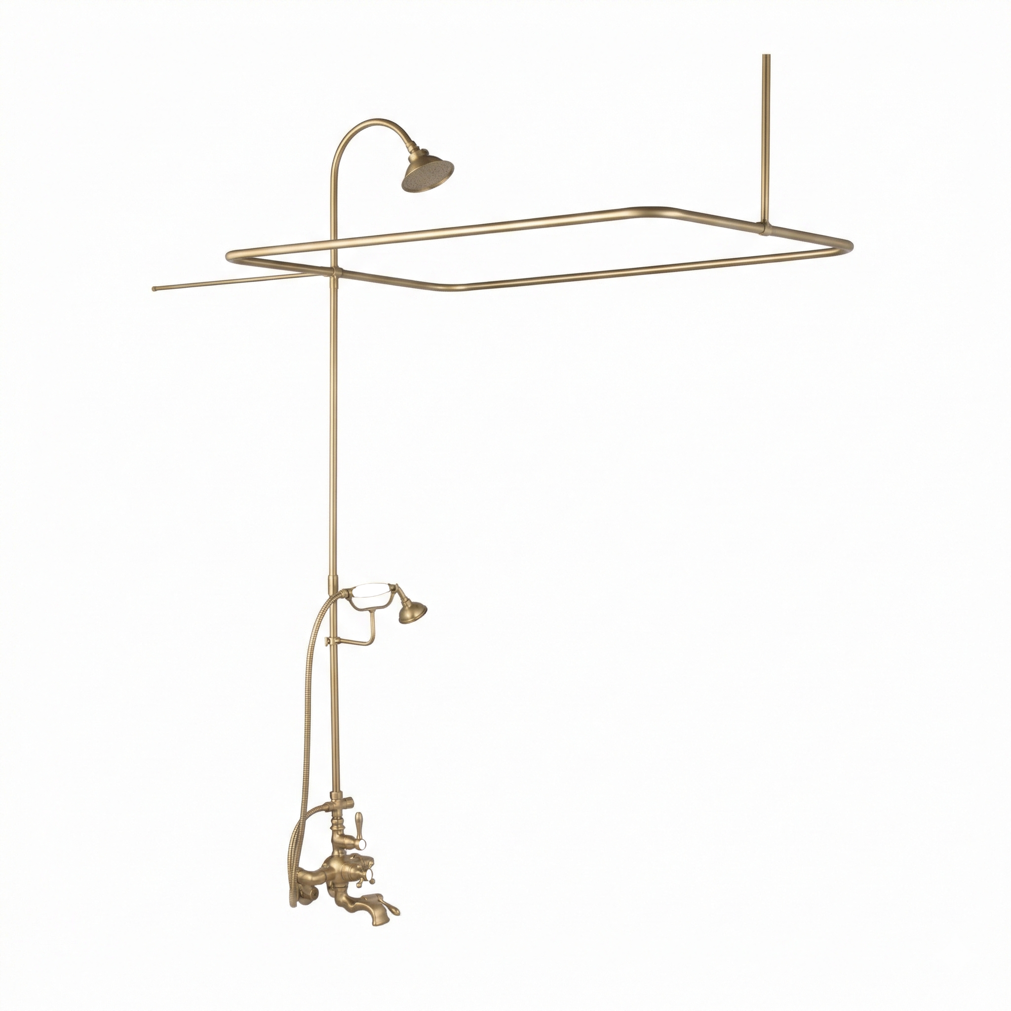 Thermostatic Tub Enclosure Shower System P0890 | Strom Living Raw Brass 4" OD) Enclosure - Showers