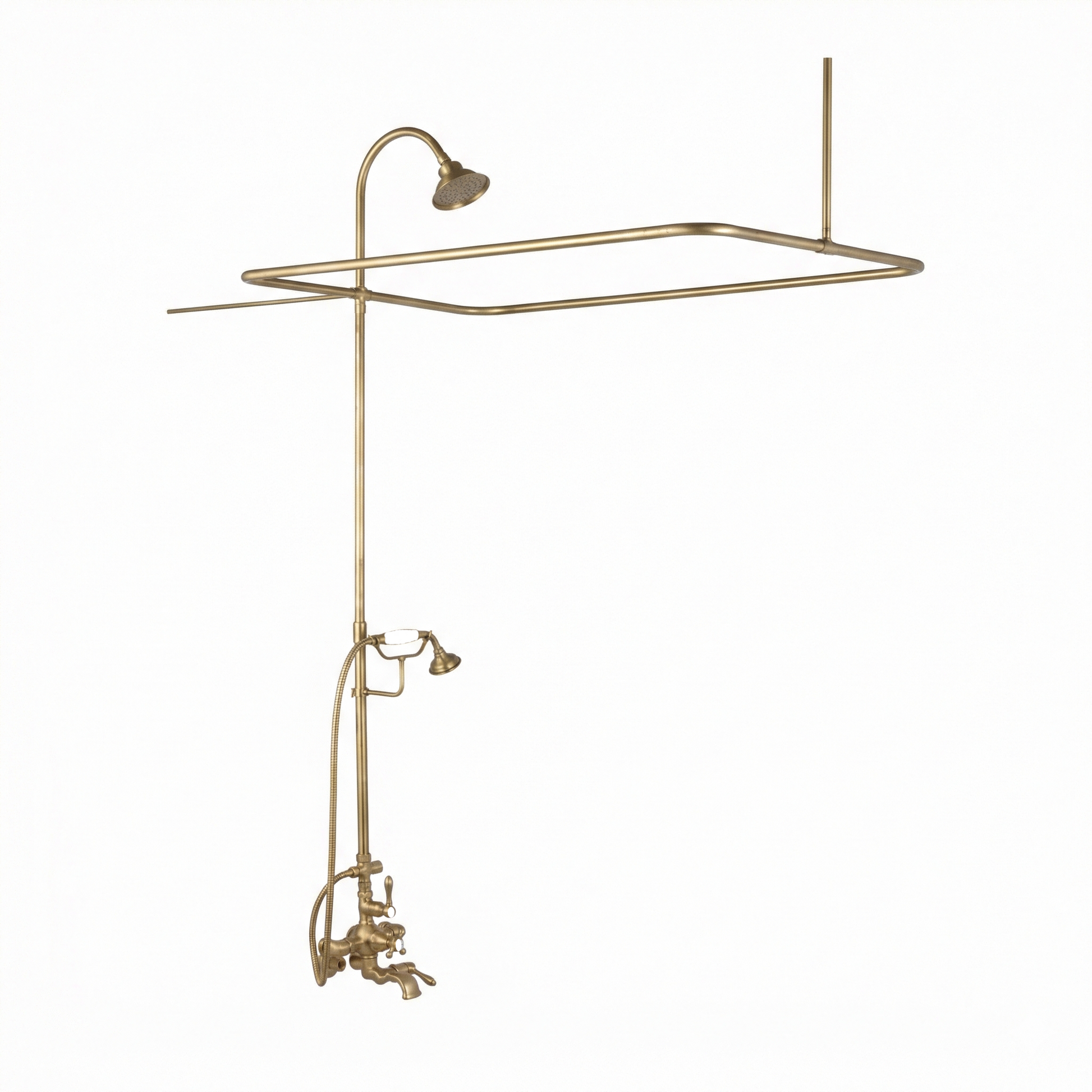 Thermostatic Tub Enclosure Shower System P0890 | Strom Living Satin Brass 4" OD) Enclosure - Showers
