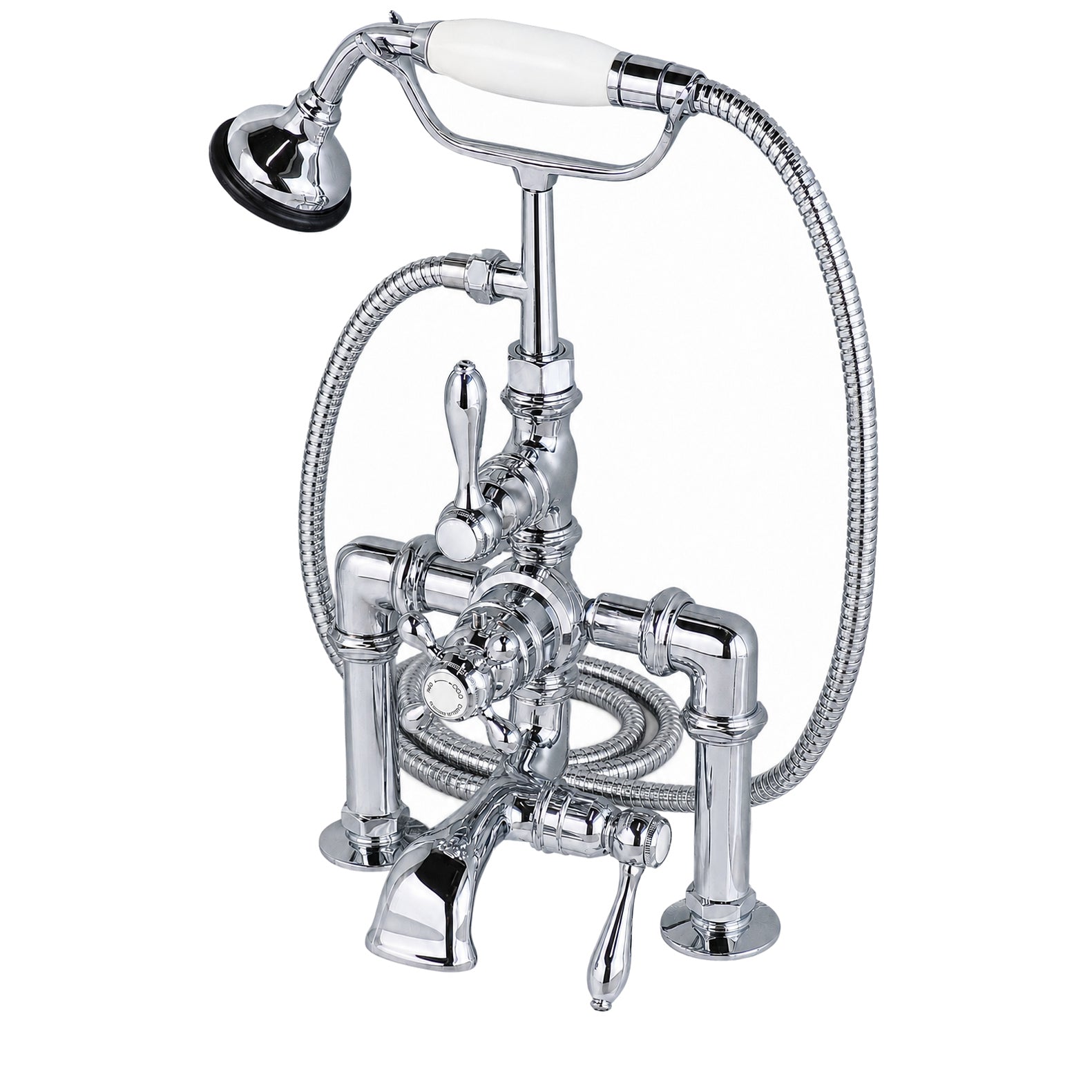 British Telephone Thermostatic Faucet w/ Handheld P0891 | Strom Living Chrome - Tub Fillers