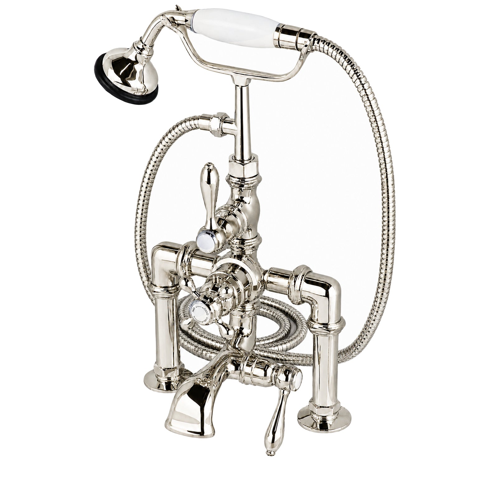 British Telephone Thermostatic Faucet w/ Handheld P0891 | Strom Living Polished Nickel - Tub Fillers