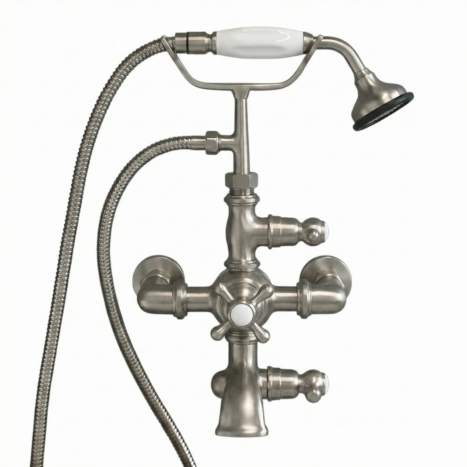 Thermostatic Wall Mount Tub Faucet w/ Handheld P0894 | Strom Living Matte Nickel - Tub Fillers