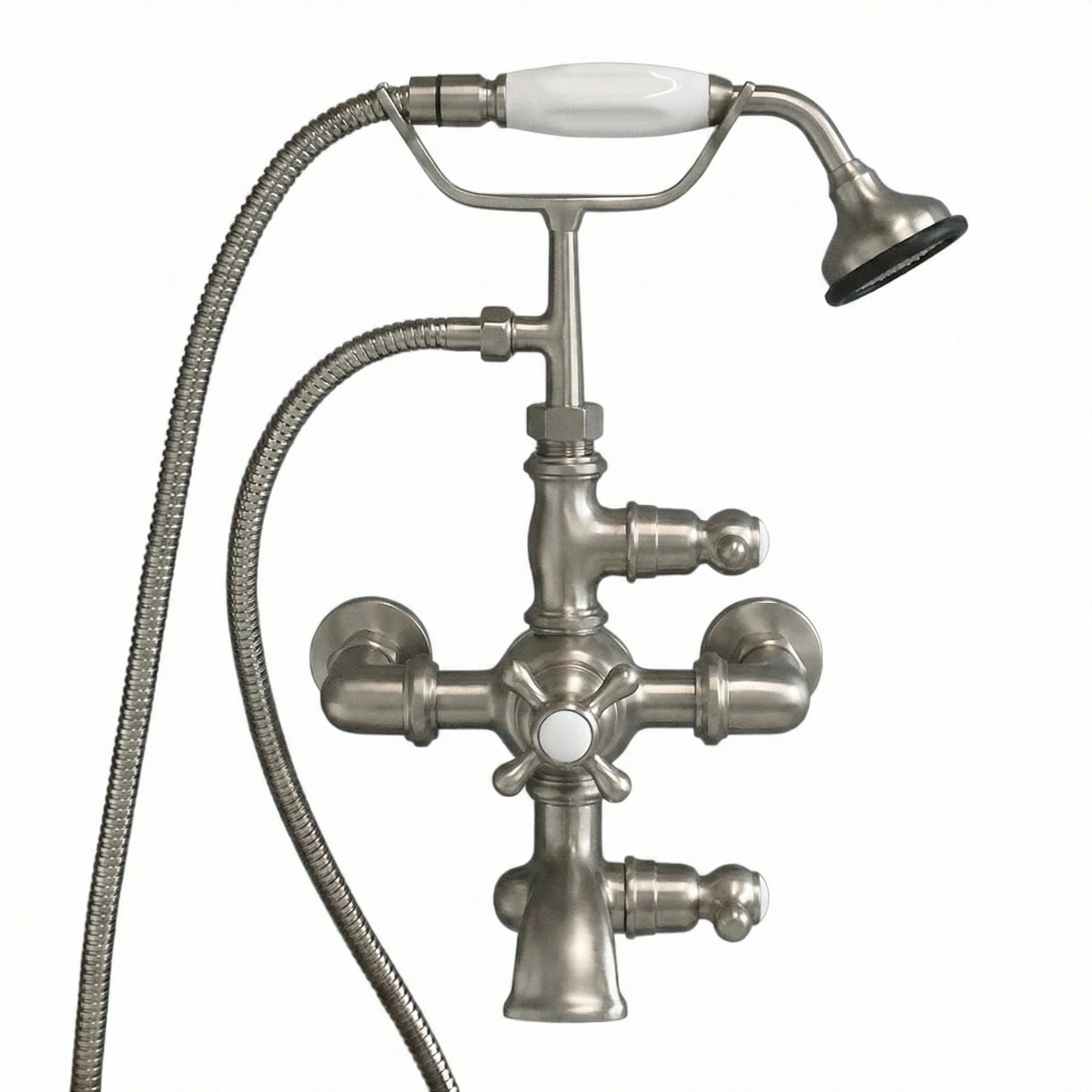 Thermostatic Wall Mount Tub Faucet w/ Handheld P0894 | Strom Living Matte Nickel - Tub Fillers