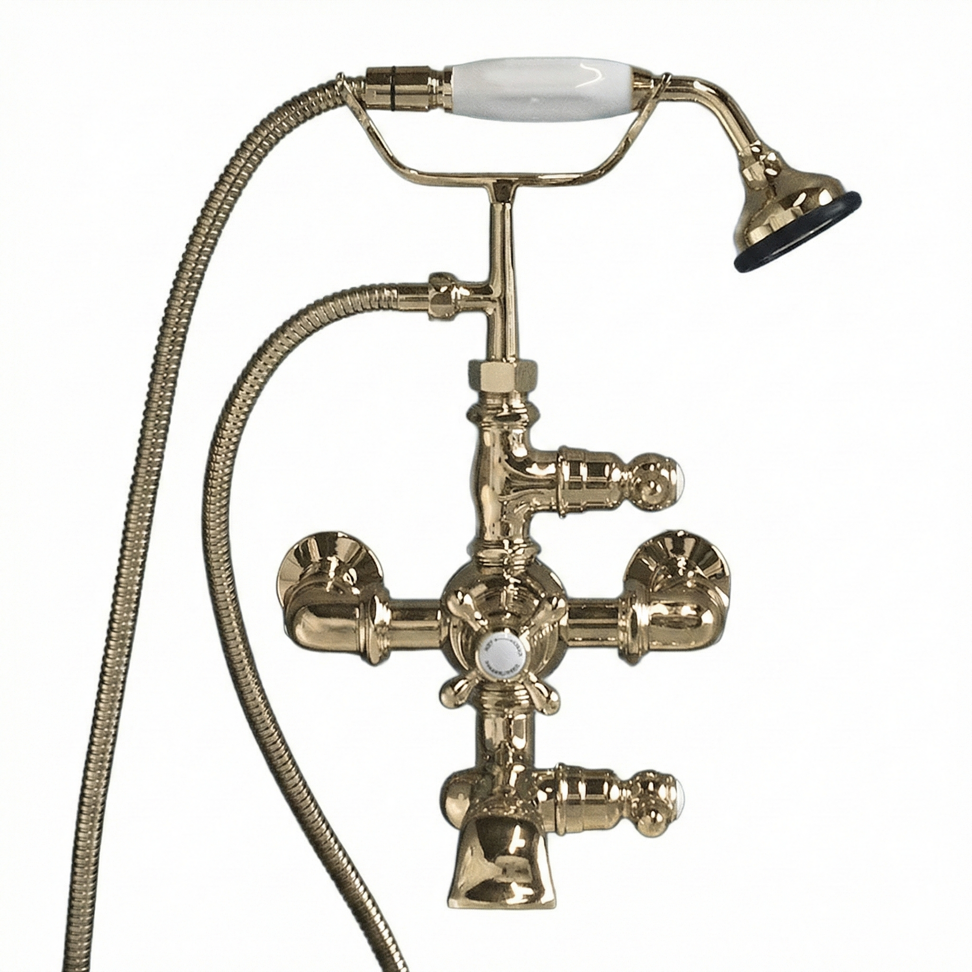 Thermostatic Wall Mount Tub Faucet w/ Handheld P0894 | Strom Living Polished Nickel - Tub Fillers