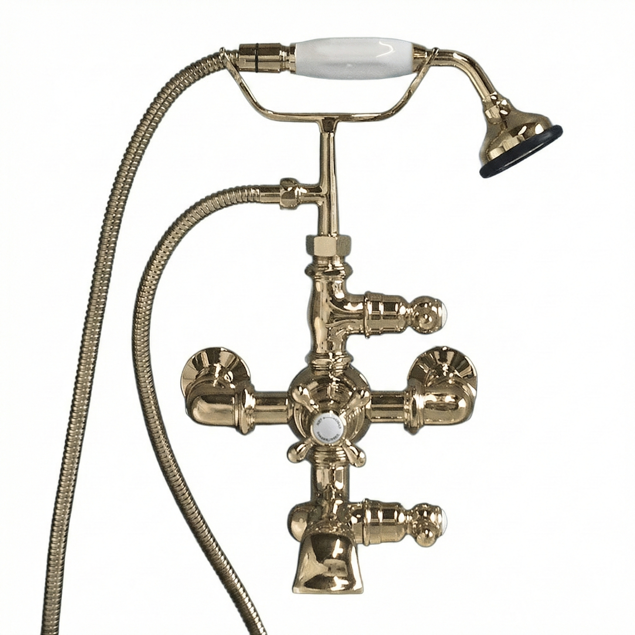 Thermostatic Wall Mount Tub Faucet w/ Handheld P0894 | Strom Living Polished Nickel - Tub Fillers