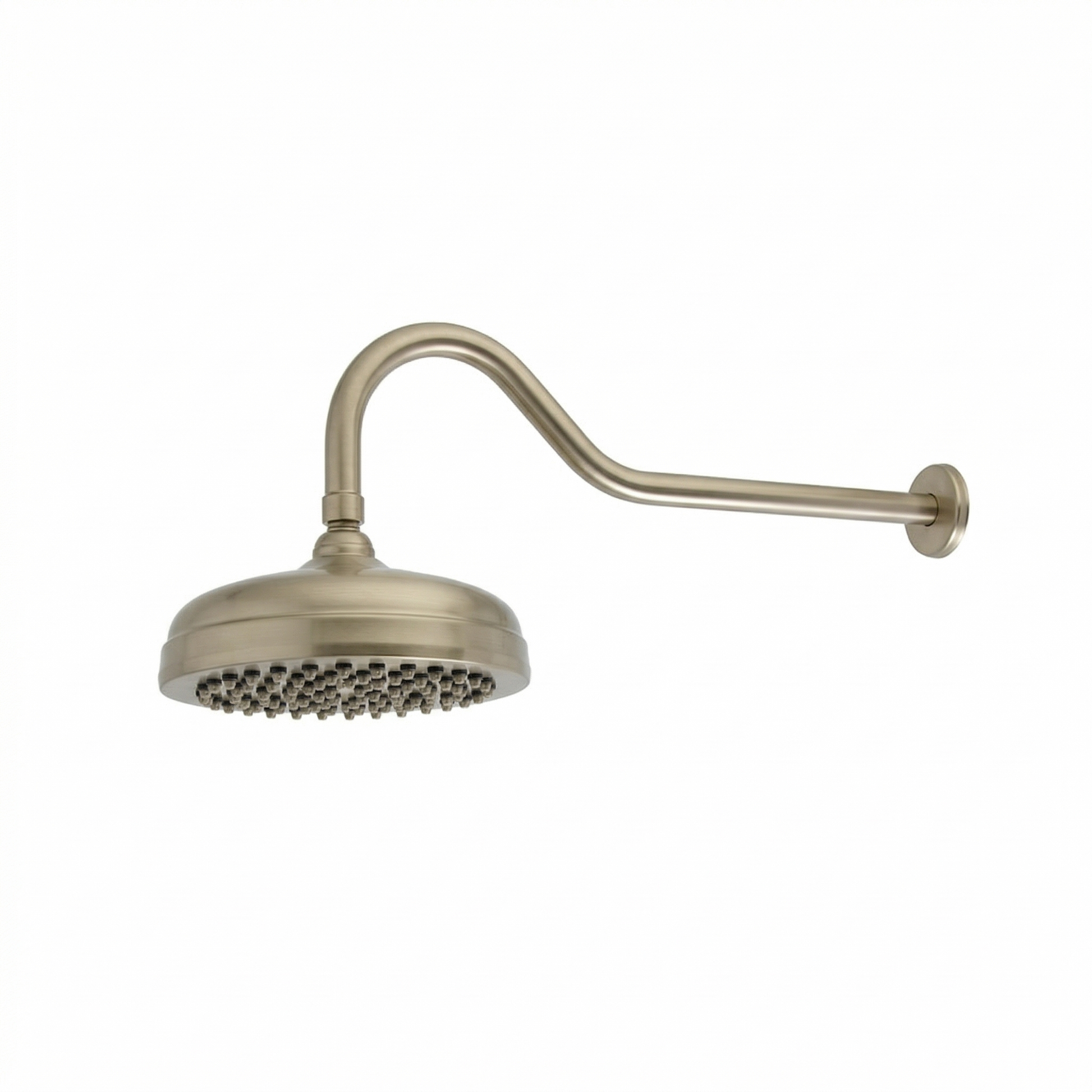 Strom Living Gooseneck Showerhead 8" Diameter with 2.5 GPM Matte Nickel - Shower Components
