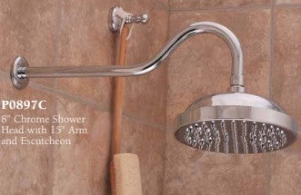 Strom Living Gooseneck Showerhead 8" Diameter with 2.5 GPM