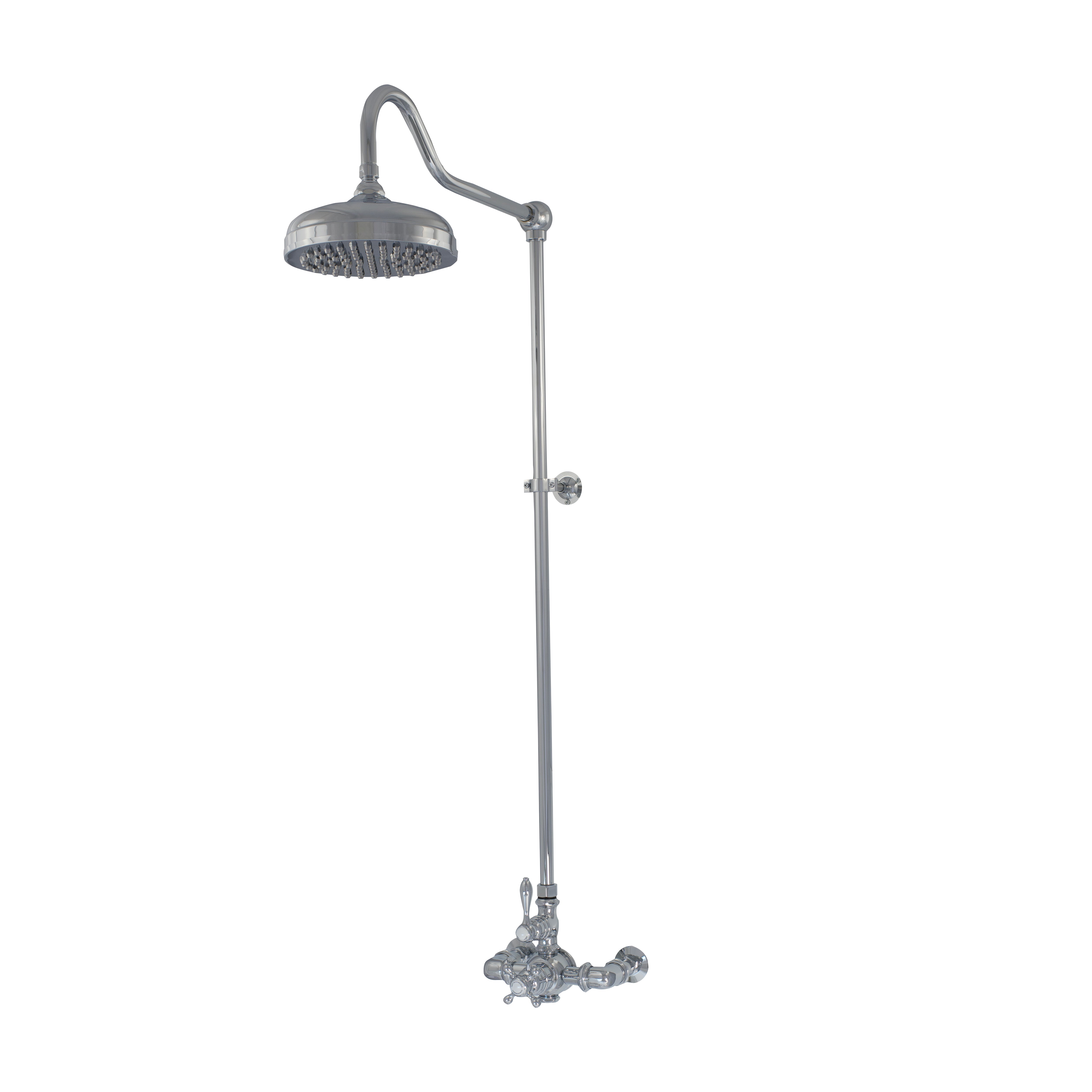 Exposed Thermostatic Shower System Wall Mounted with 1.75 GPM and Lever/Cross Handles