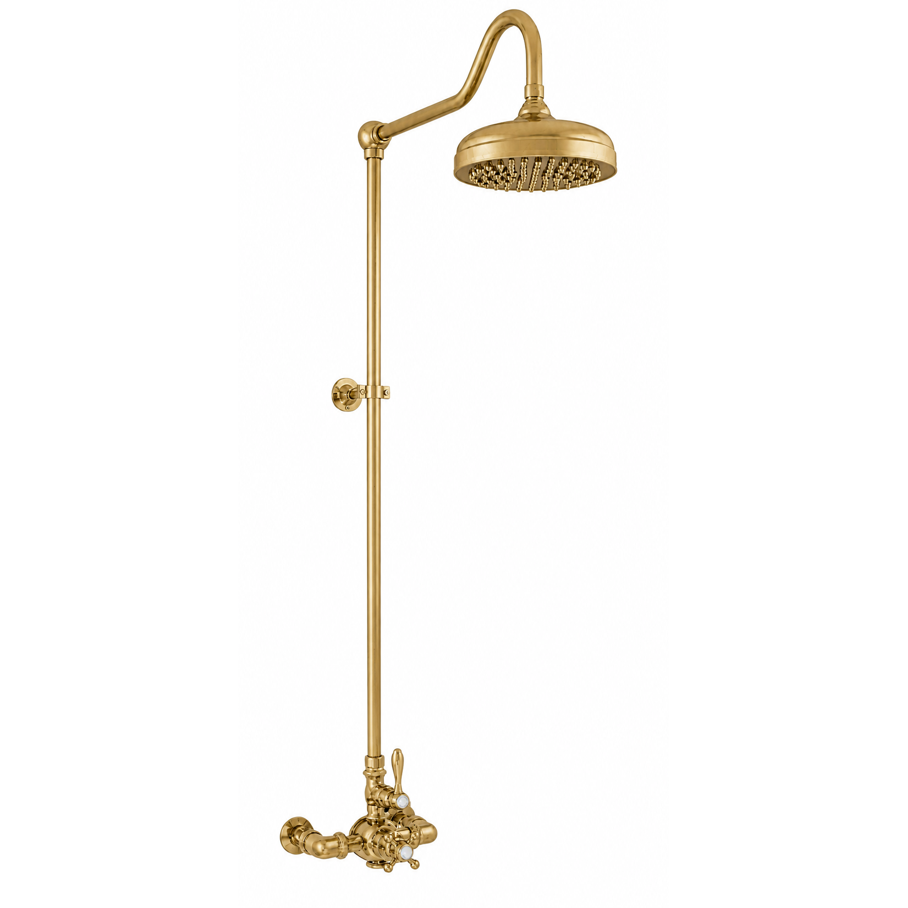 Exposed Thermostatic Shower System P0901 | Strom Living Satin Brass - Showers