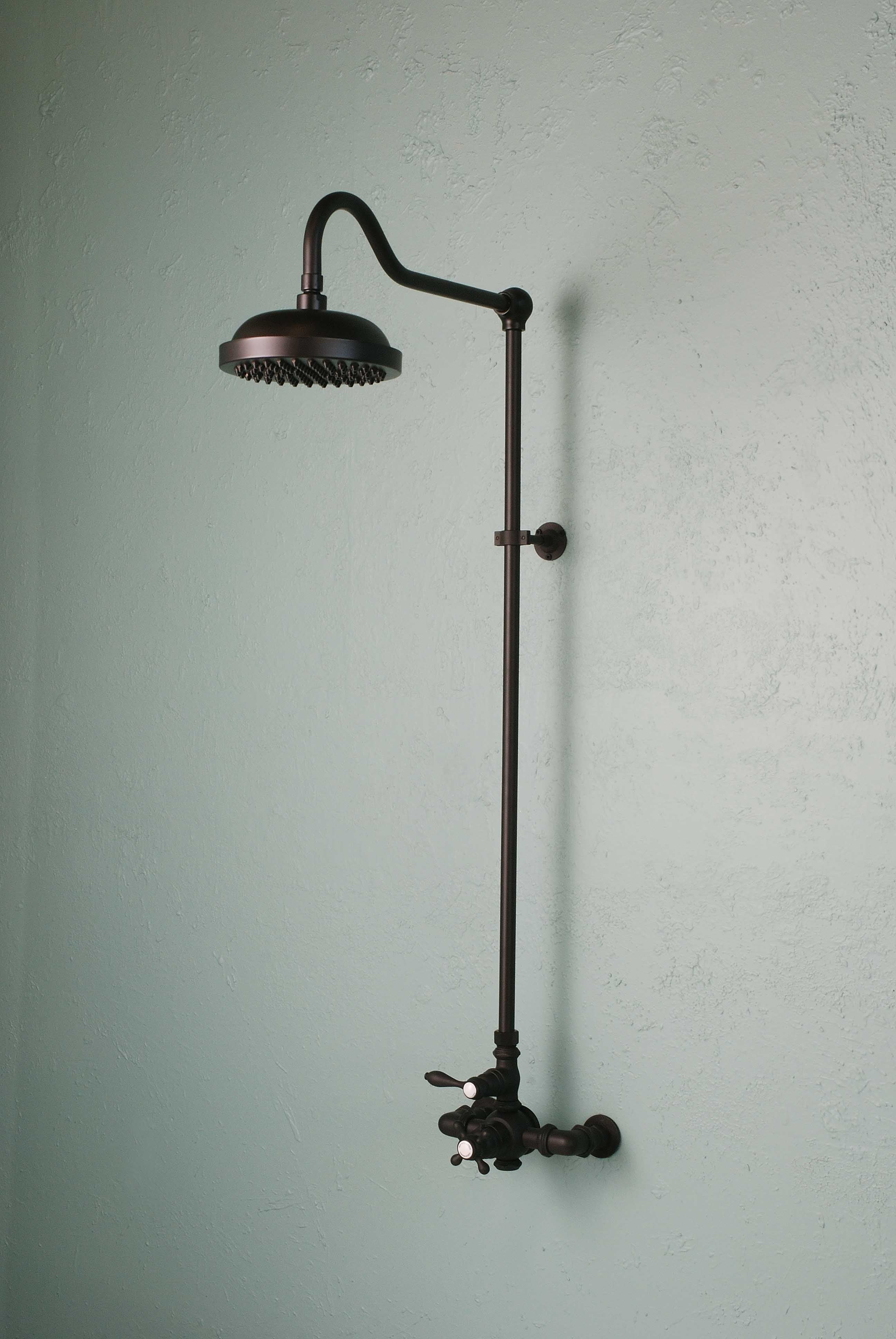 Exposed Thermostatic Shower System Wall Mounted with 1.75 GPM and Lever/Cross Handles