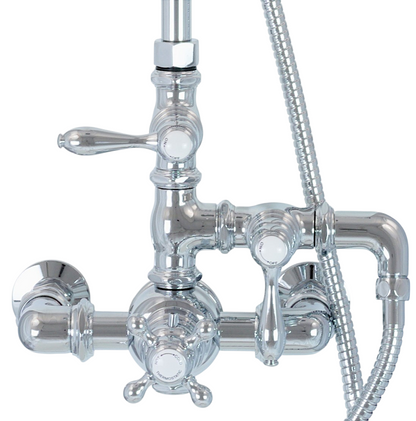 Exposed Thermostatic Shower System Wall Mounted with 1.75 GPM Handshower and Lever Handles