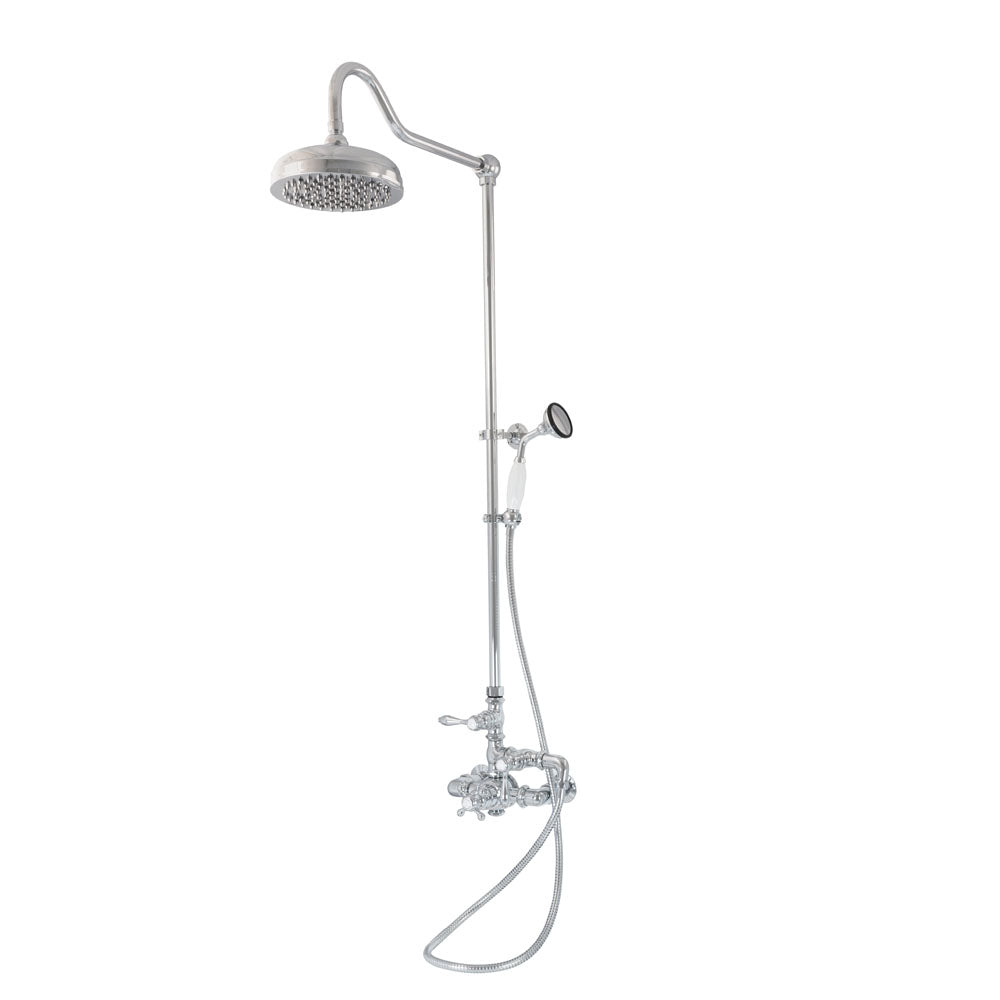 Exposed Thermostatic Shower System Wall Mounted with 1.75 GPM Handshower and Lever Handles