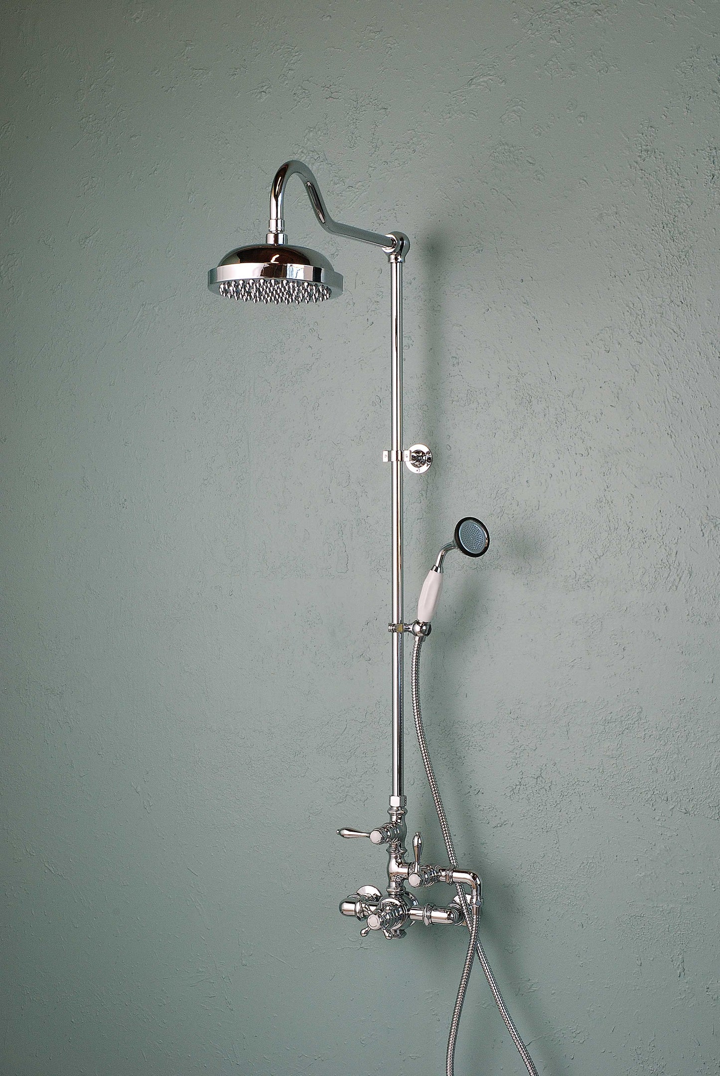 Exposed Thermostatic Shower System Wall Mounted with 1.75 GPM Handshower and Lever Handles