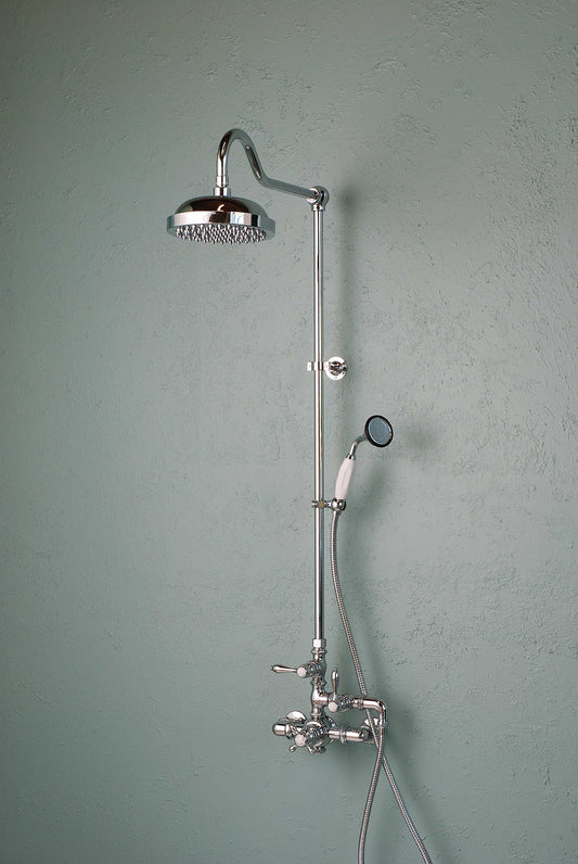 Exposed Thermostatic Shower System Wall Mounted with 1.75 GPM Handshower and Lever Handles
