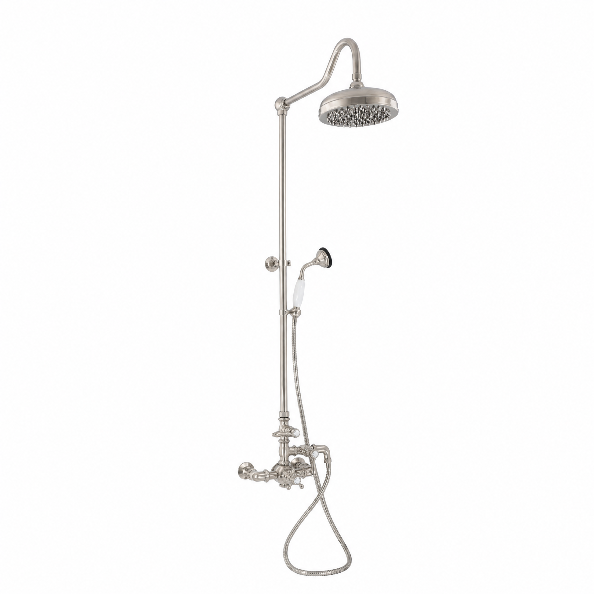 Exposed Thermostatic Shower and Handheld P0902 | Strom Living Matte Nickel - Showers