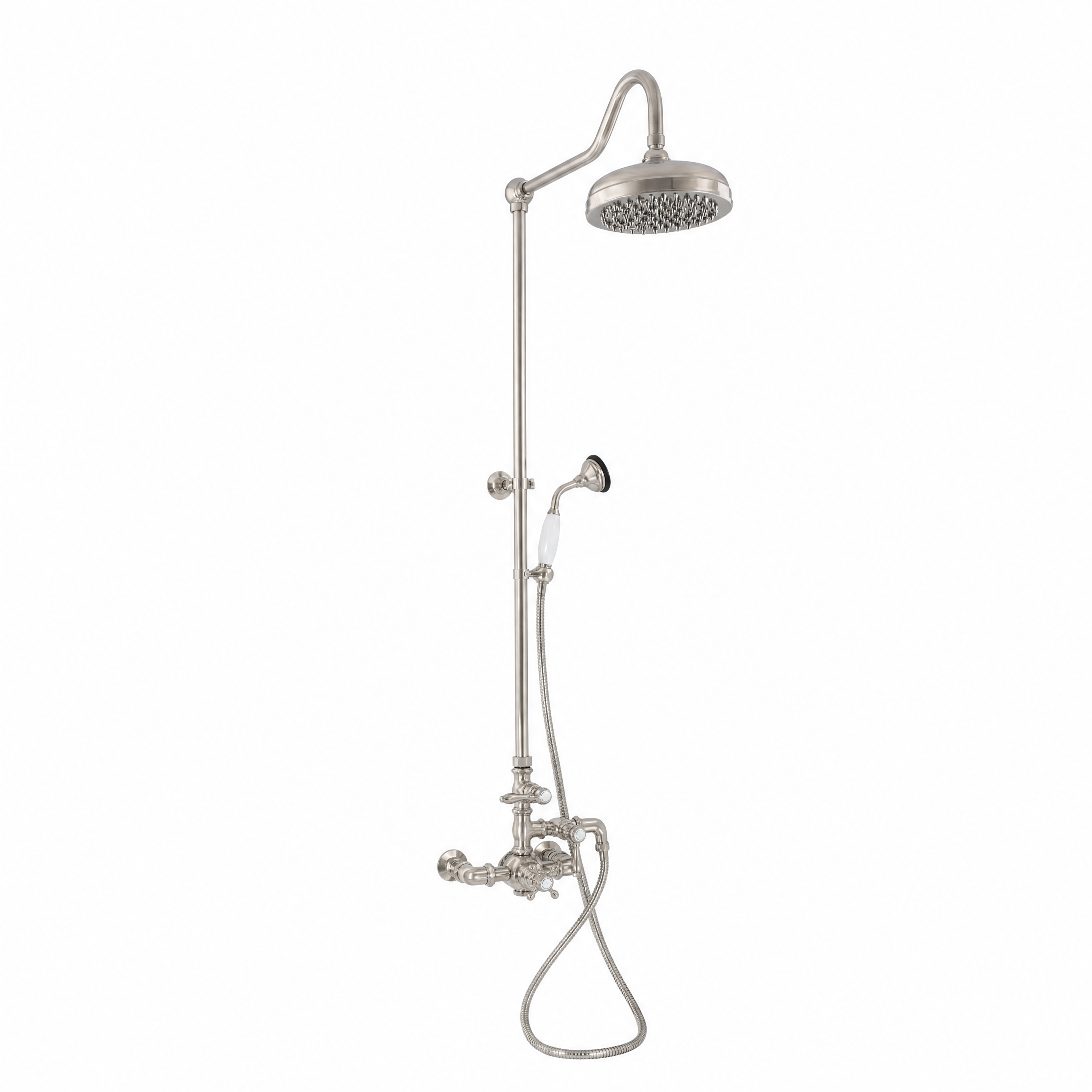 Exposed Thermostatic Shower and Handheld P0902 | Strom Living Matte Nickel - Showers