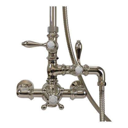 Exposed Thermostatic Shower System Wall Mounted with 1.75 GPM Handshower and Lever Handles