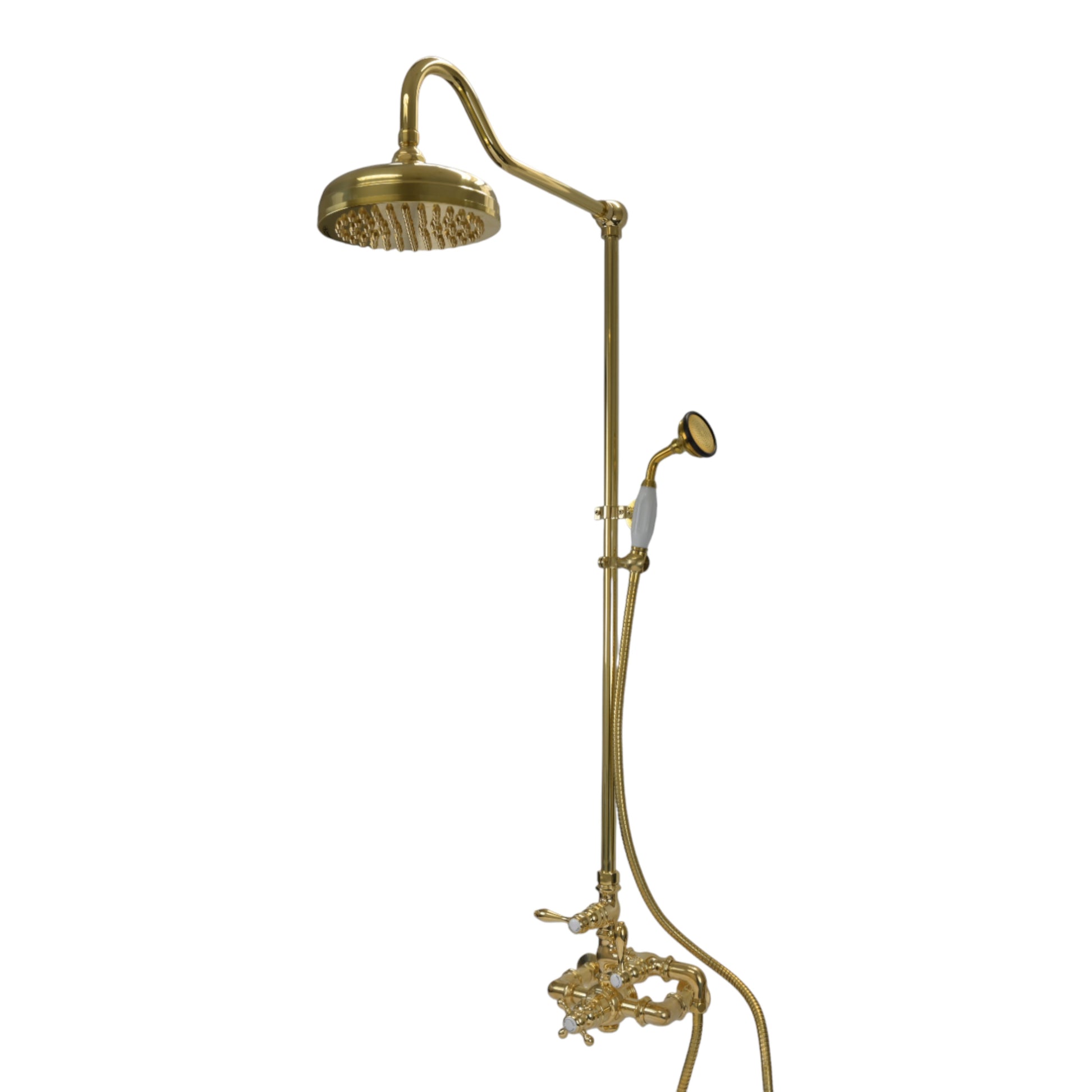 Exposed Thermostatic Shower and Handheld P0902 | Strom Living Polished Brass 36" - Showers