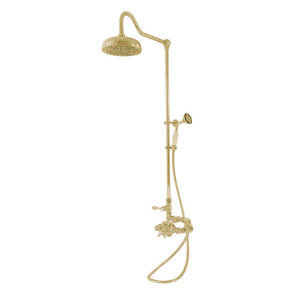 Exposed Thermostatic Shower System Wall Mounted with 1.75 GPM Handshower and Lever Handles