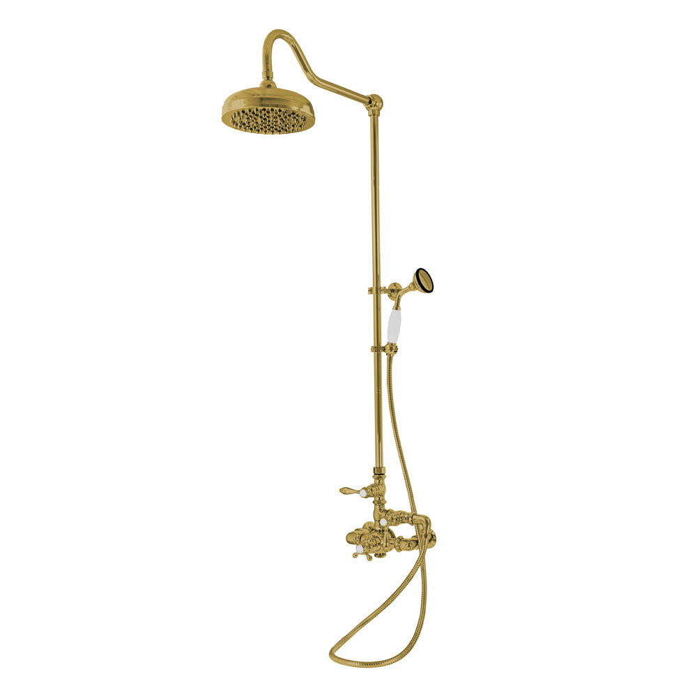 Exposed Thermostatic Shower System Wall Mounted with 1.75 GPM Handshower and Lever Handles