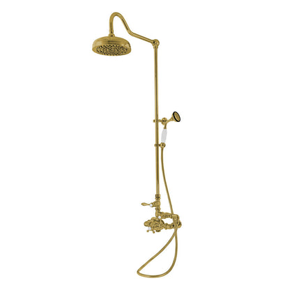 Exposed Thermostatic Shower System Wall Mounted with 1.75 GPM Handshower and Lever Handles
