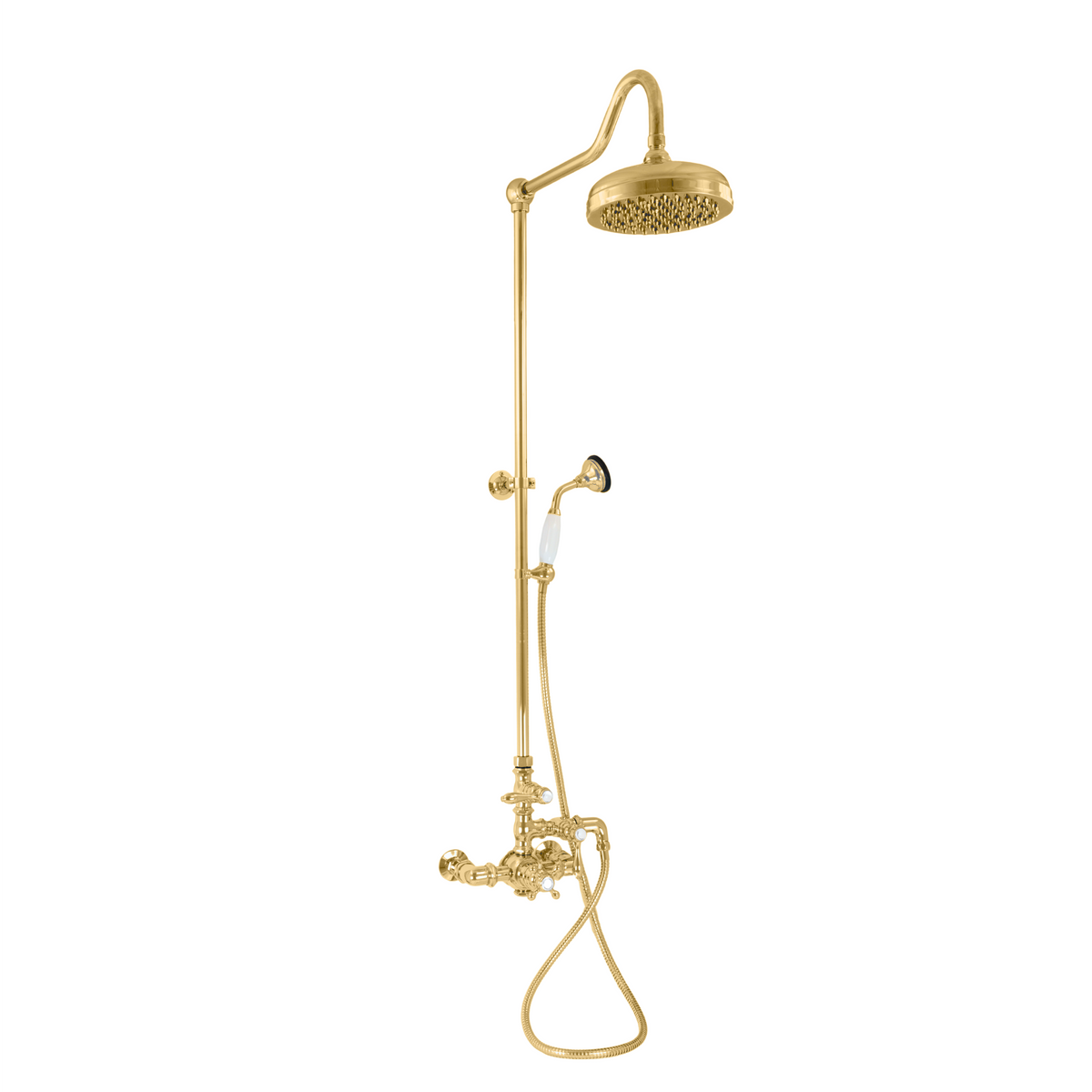 Exposed Thermostatic Shower and Handheld P0902 | Strom Living Polished Brass - Showers