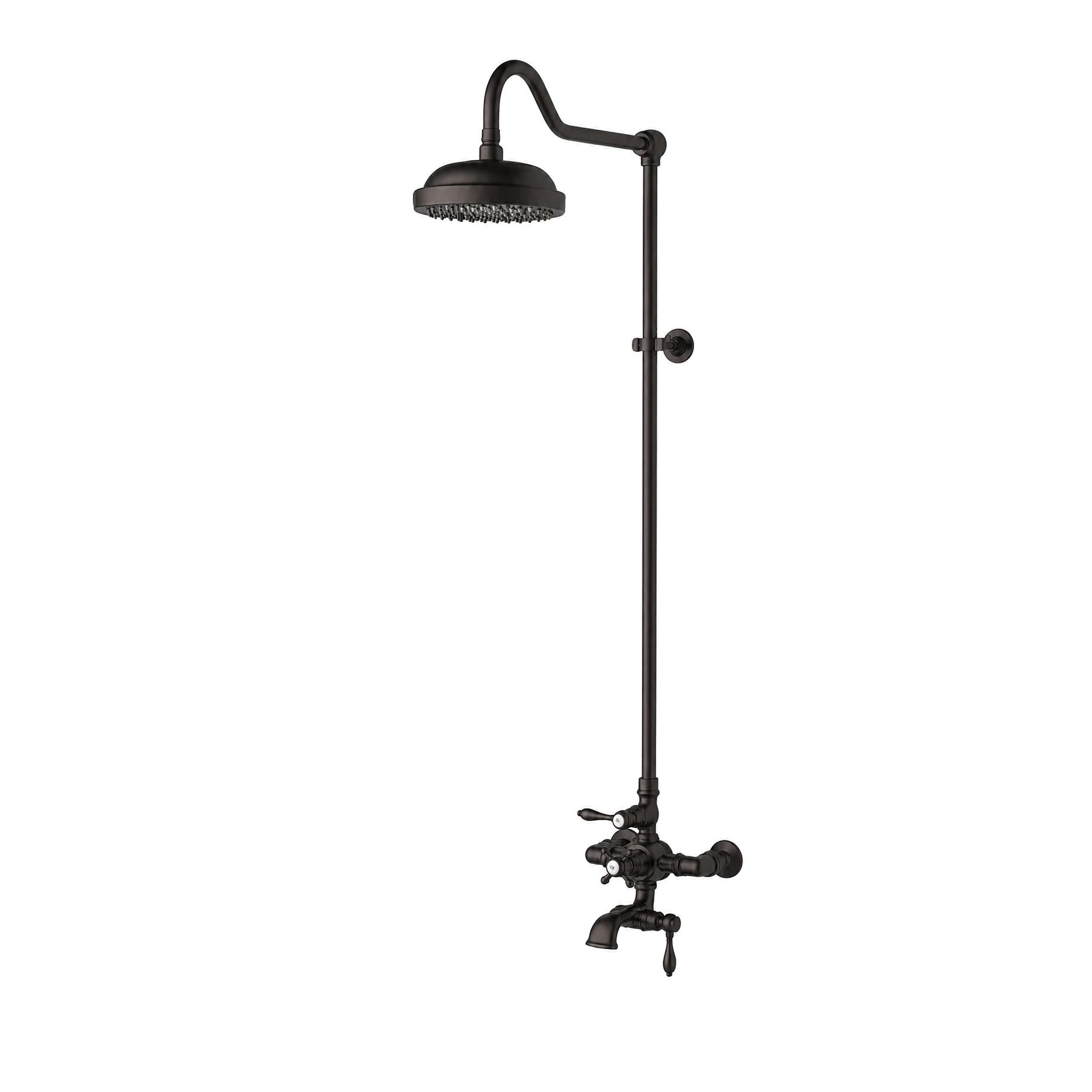 Thermostatic Shower System with Tub Spout P0903 | Strom Living Satin Black - Showers
