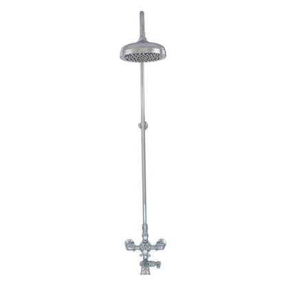 Exposed Thermostatic Shower System Wall Mounted with 1.75 GPM Spout Lever/Cross Handles