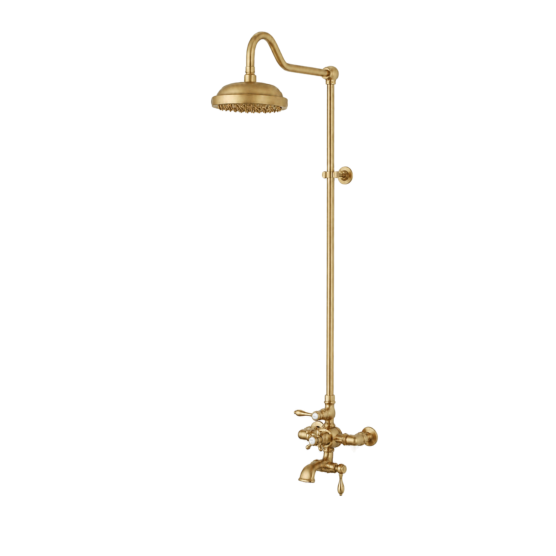 Thermostatic Shower System with Tub Spout P0903 | Strom Living Raw Brass - Showers