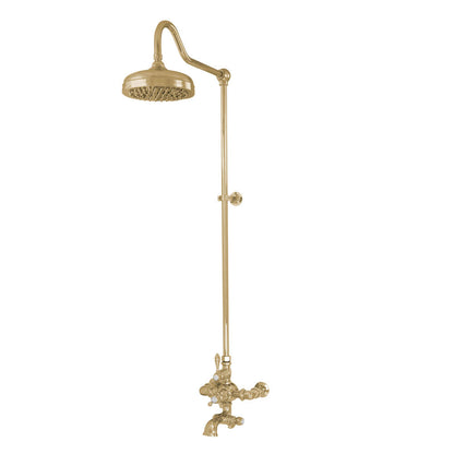 Exposed Thermostatic Shower System Wall Mounted with 1.75 GPM Spout Lever/Cross Handles