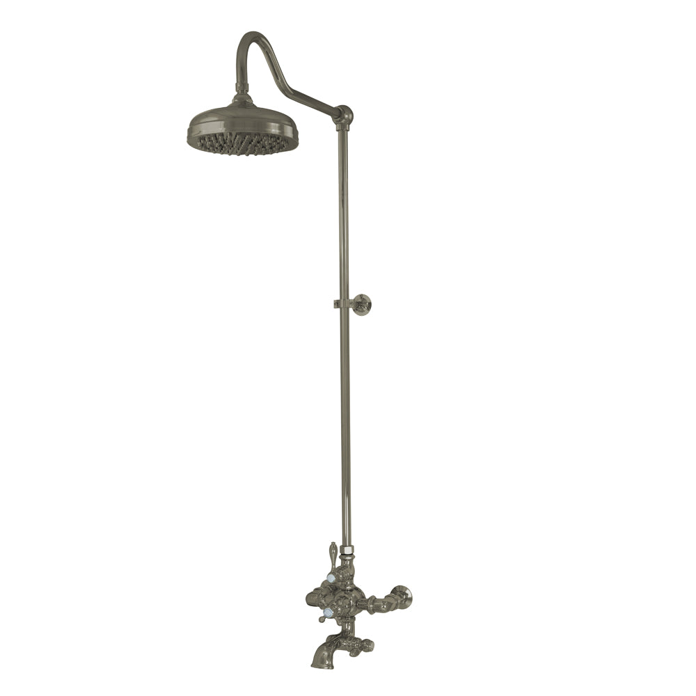 Exposed Thermostatic Shower System Wall Mounted with 1.75 GPM Spout Lever/Cross Handles