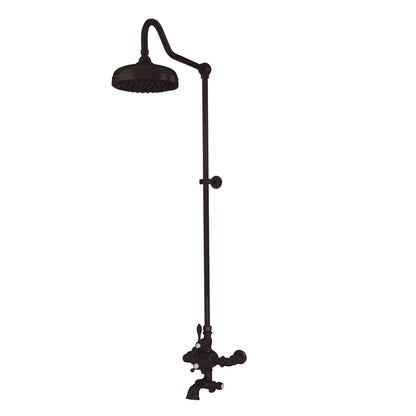 Exposed Thermostatic Shower System Wall Mounted with 1.75 GPM Spout Lever/Cross Handles