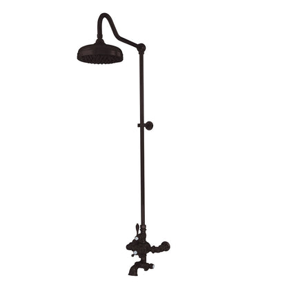 Exposed Thermostatic Shower System Wall Mounted with 1.75 GPM Spout Lever/Cross Handles